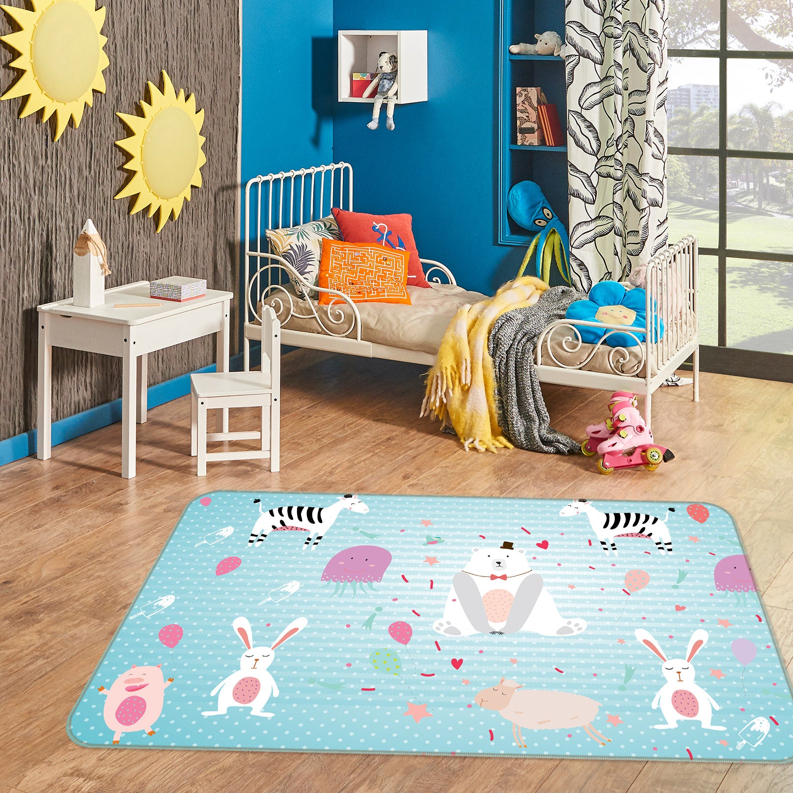 3D Cartoon Rabbit 65128 Non Slip Rug Mat