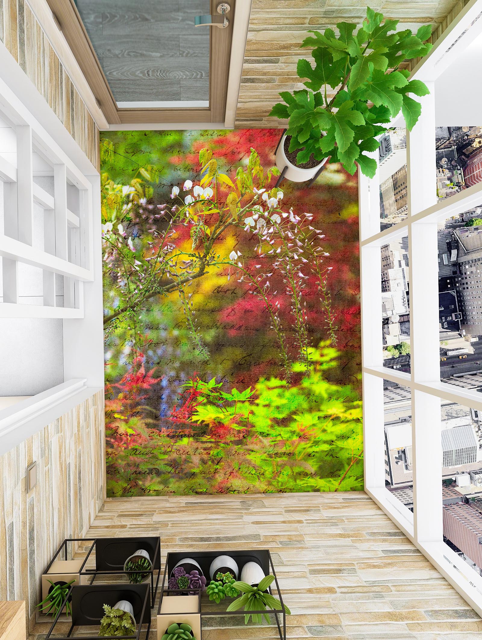3D Leaves Branches 98175 Adrian Chesterman Floor Mural