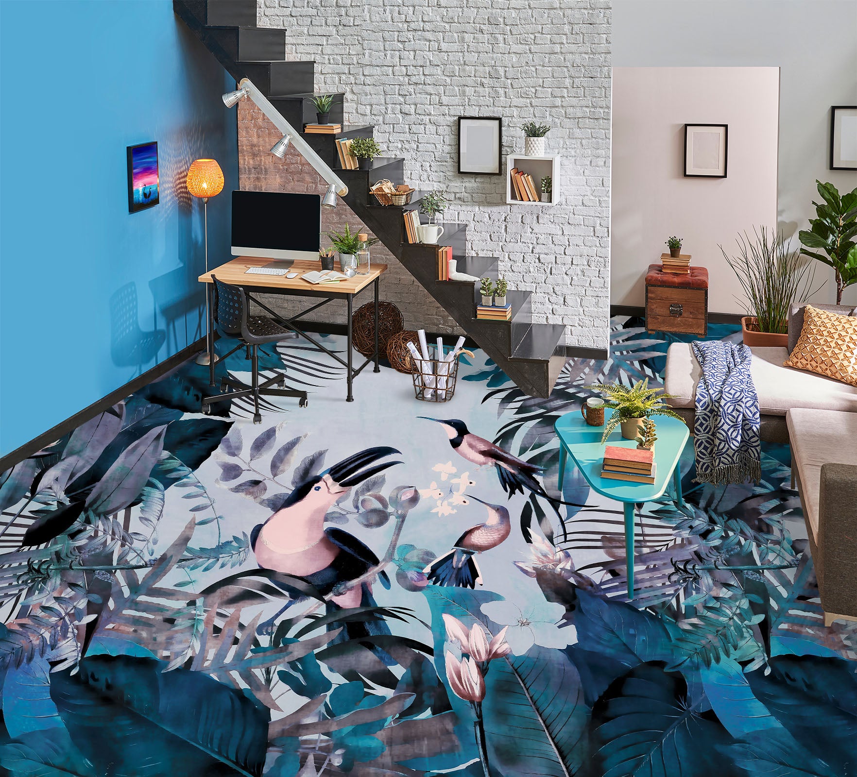 3D Jungle Bird 104137 Andrea Haase Floor Mural