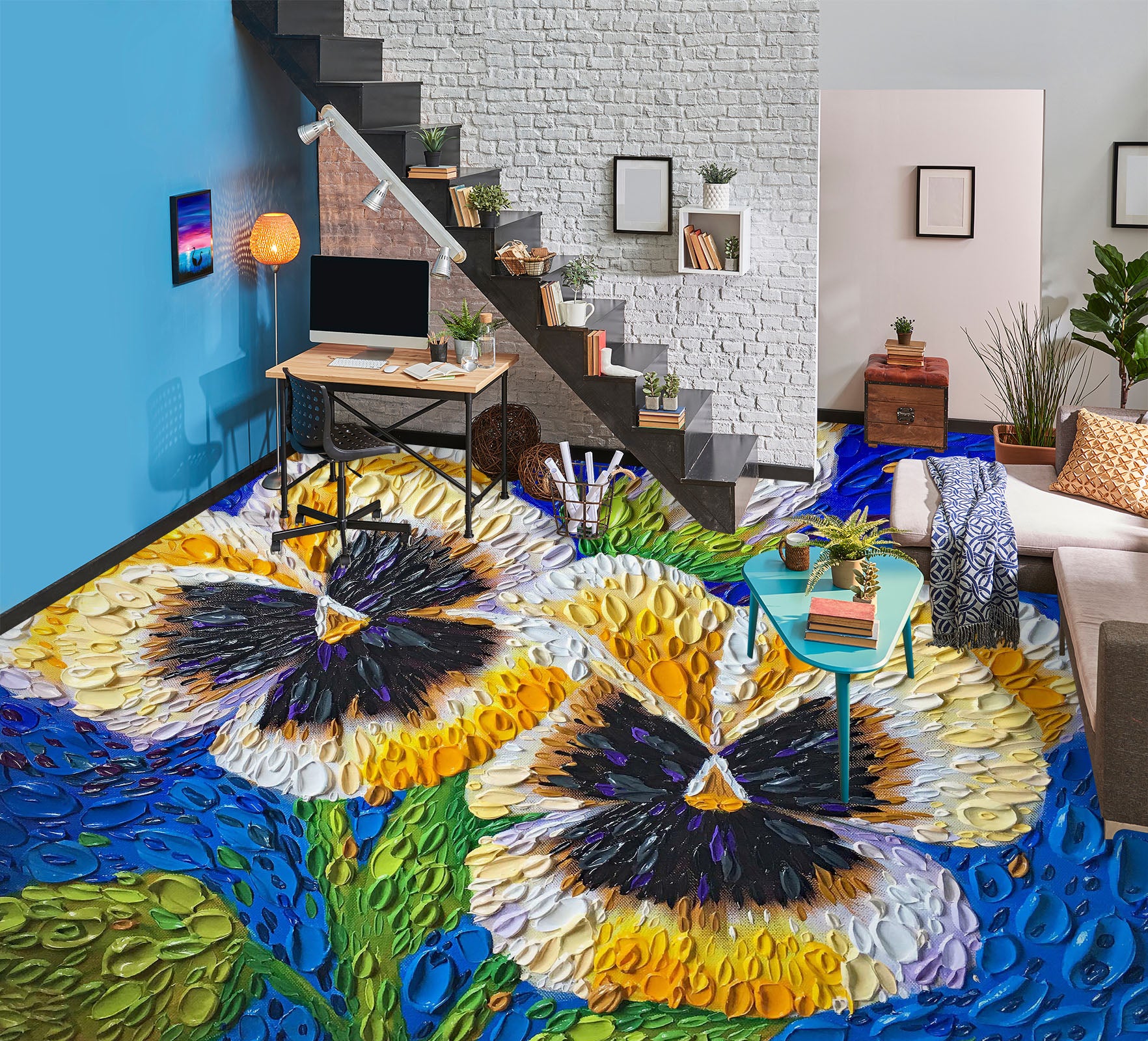 3D Flowers 102177 Dena Tollefson Floor Mural