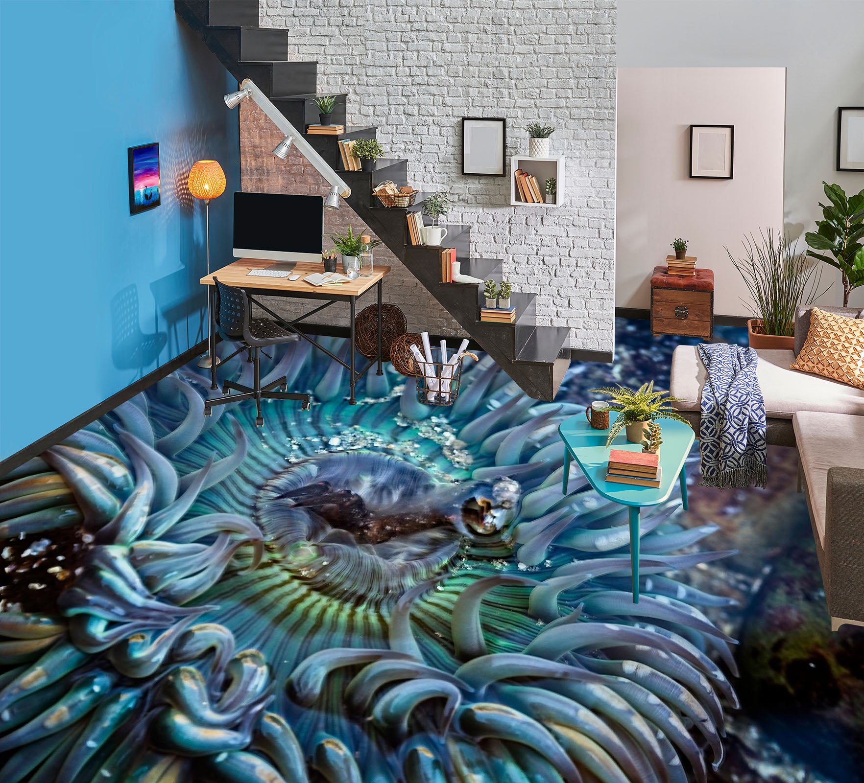 3D Flower Core 98191 Kathy Barefield Floor Mural