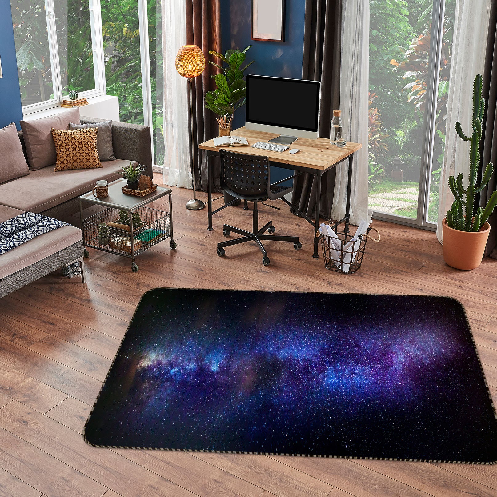 3D Starry Sky 36077 Non Slip Rug Mat