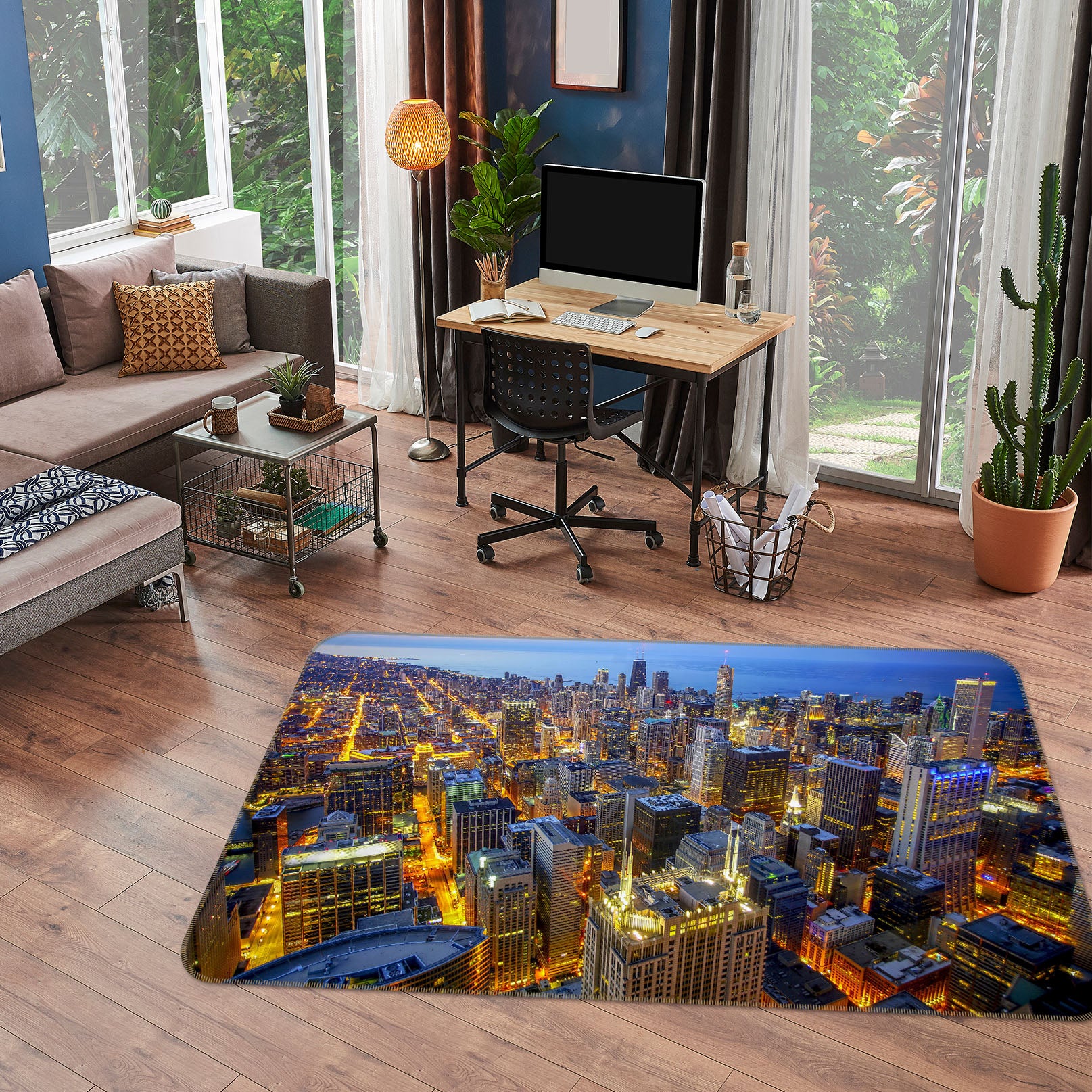 3D City Building 34153 Non Slip Rug Mat