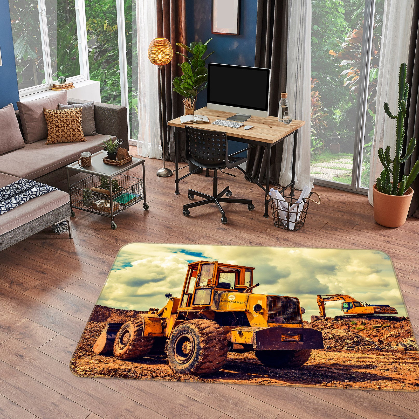 3D Excavator 38230 Vehicle Non Slip Rug Mat