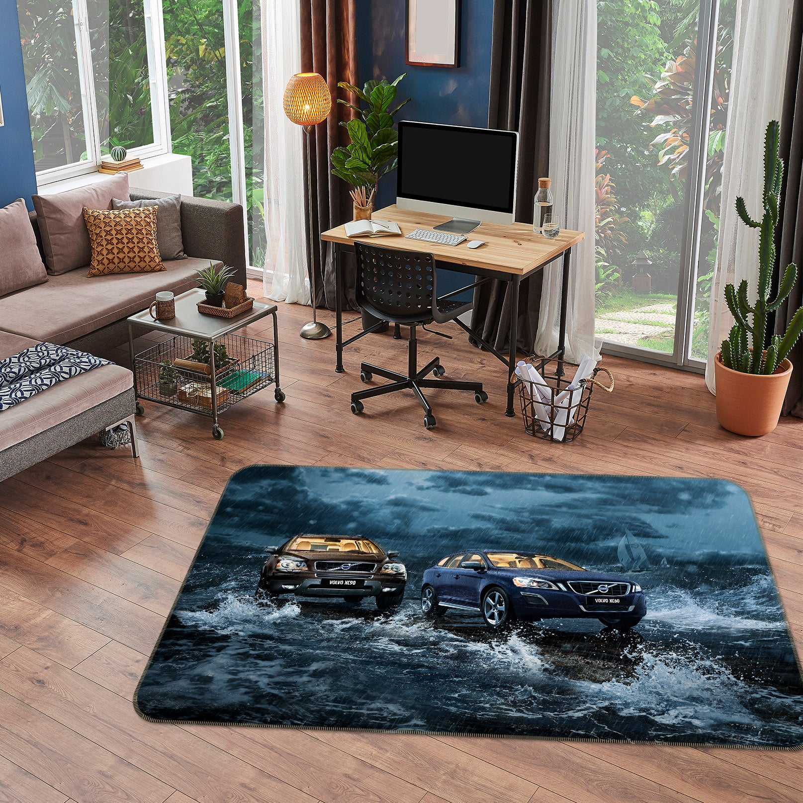 3D Black Car 38214 Vehicle Non Slip Rug Mat