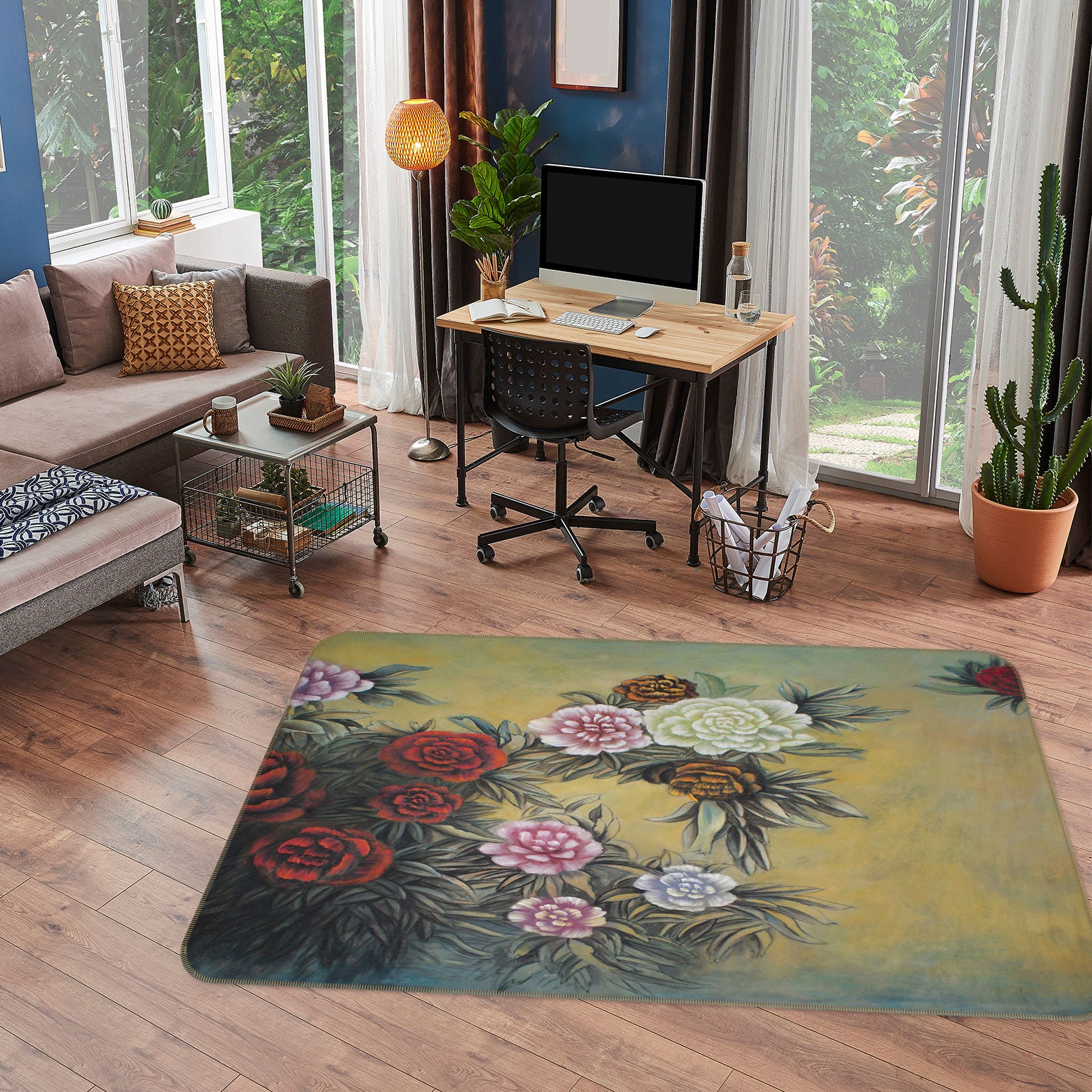 3D Flower 75219 Non Slip Rug Mat