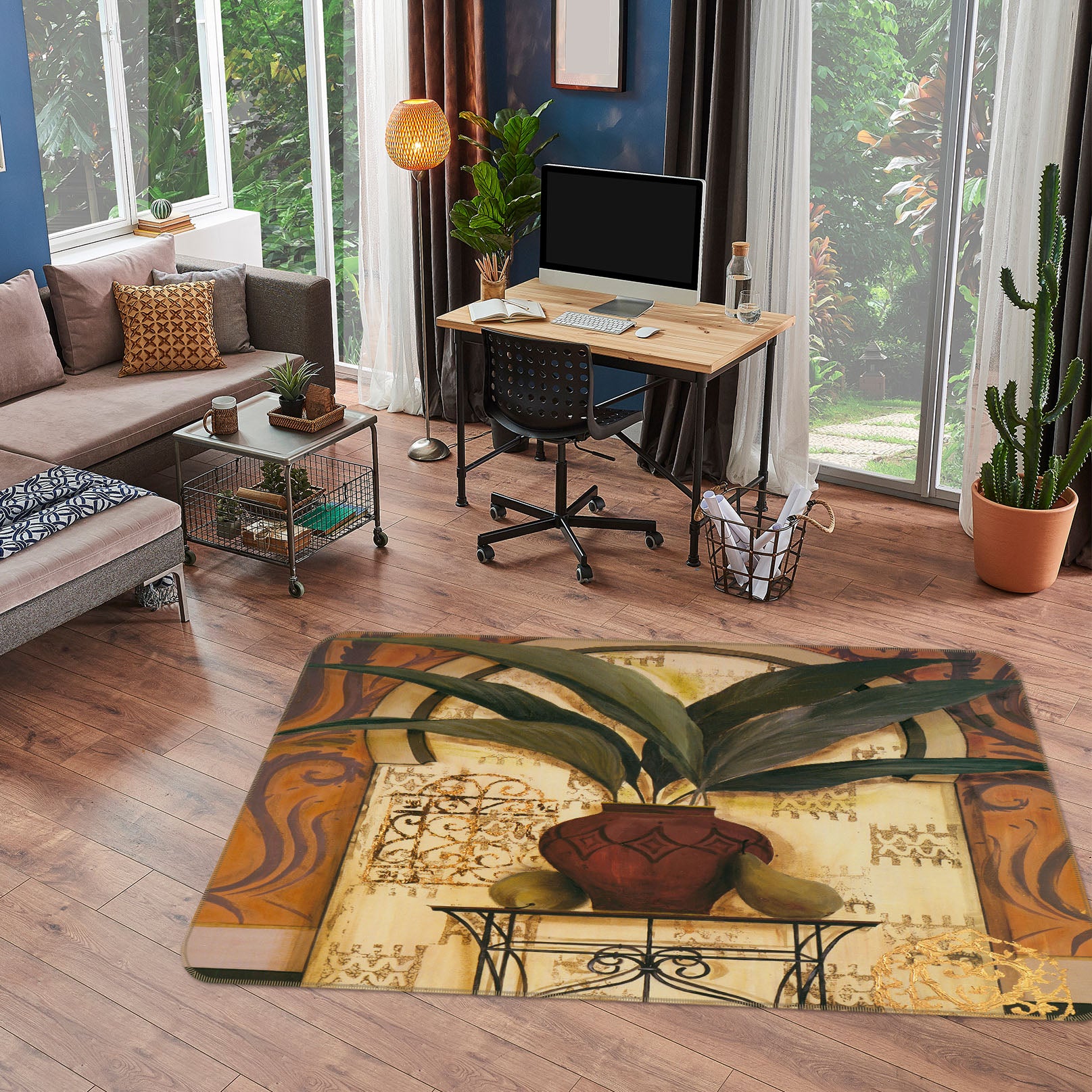 3D Vase Flowers 32032 Non Slip Rug Mat
