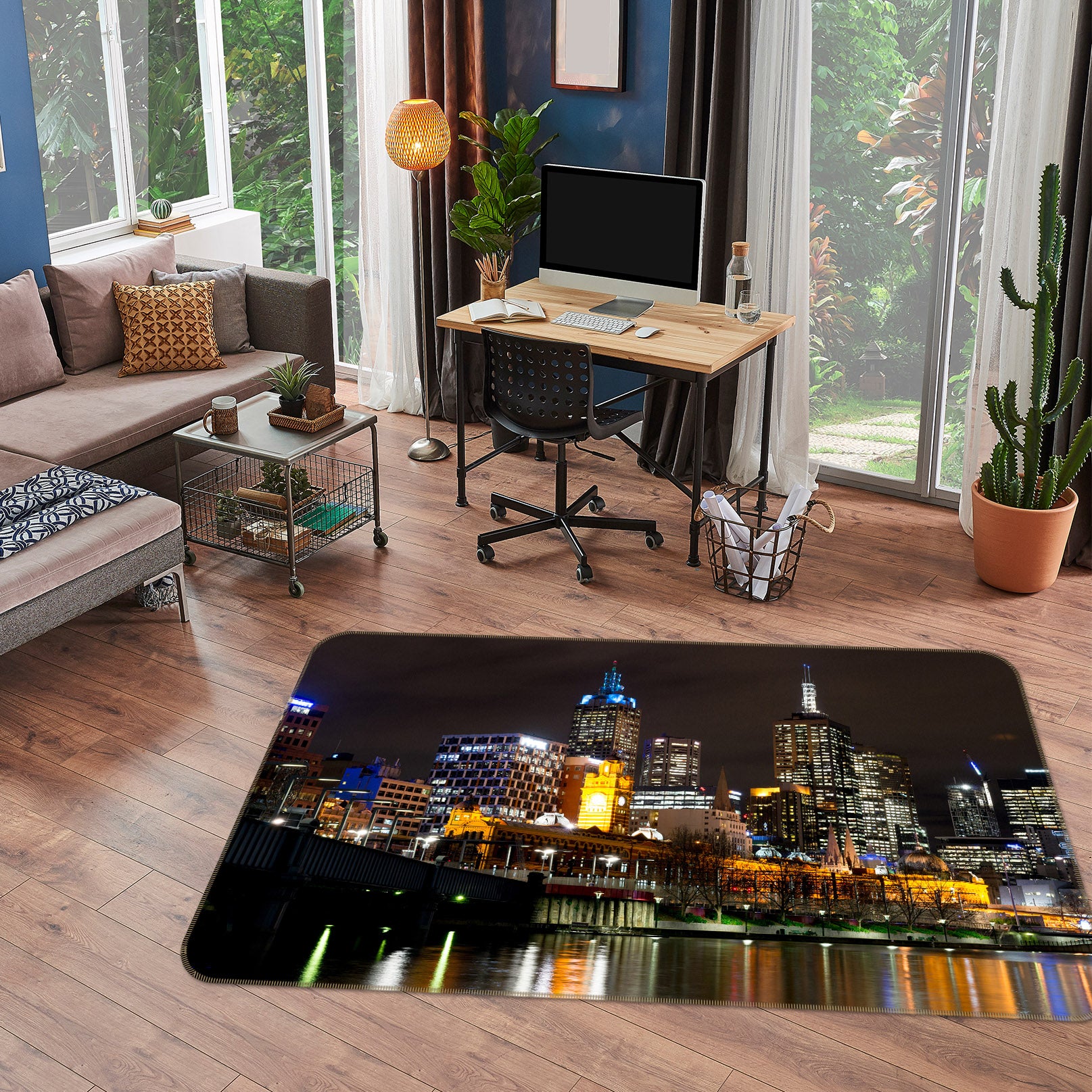 3D City Building 36065 Non Slip Rug Mat