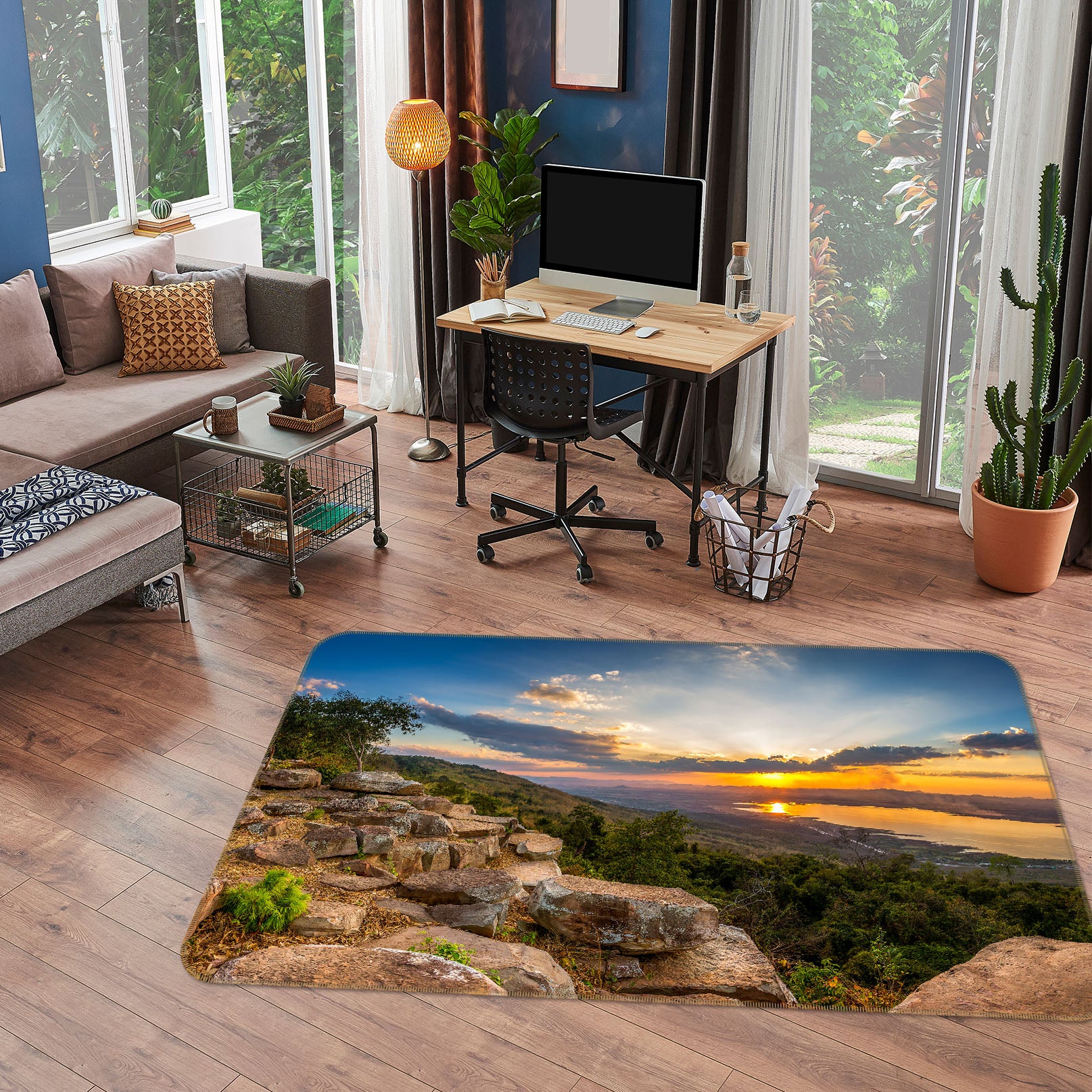 3D Mountain Rock 29139 Non Slip Rug Mat