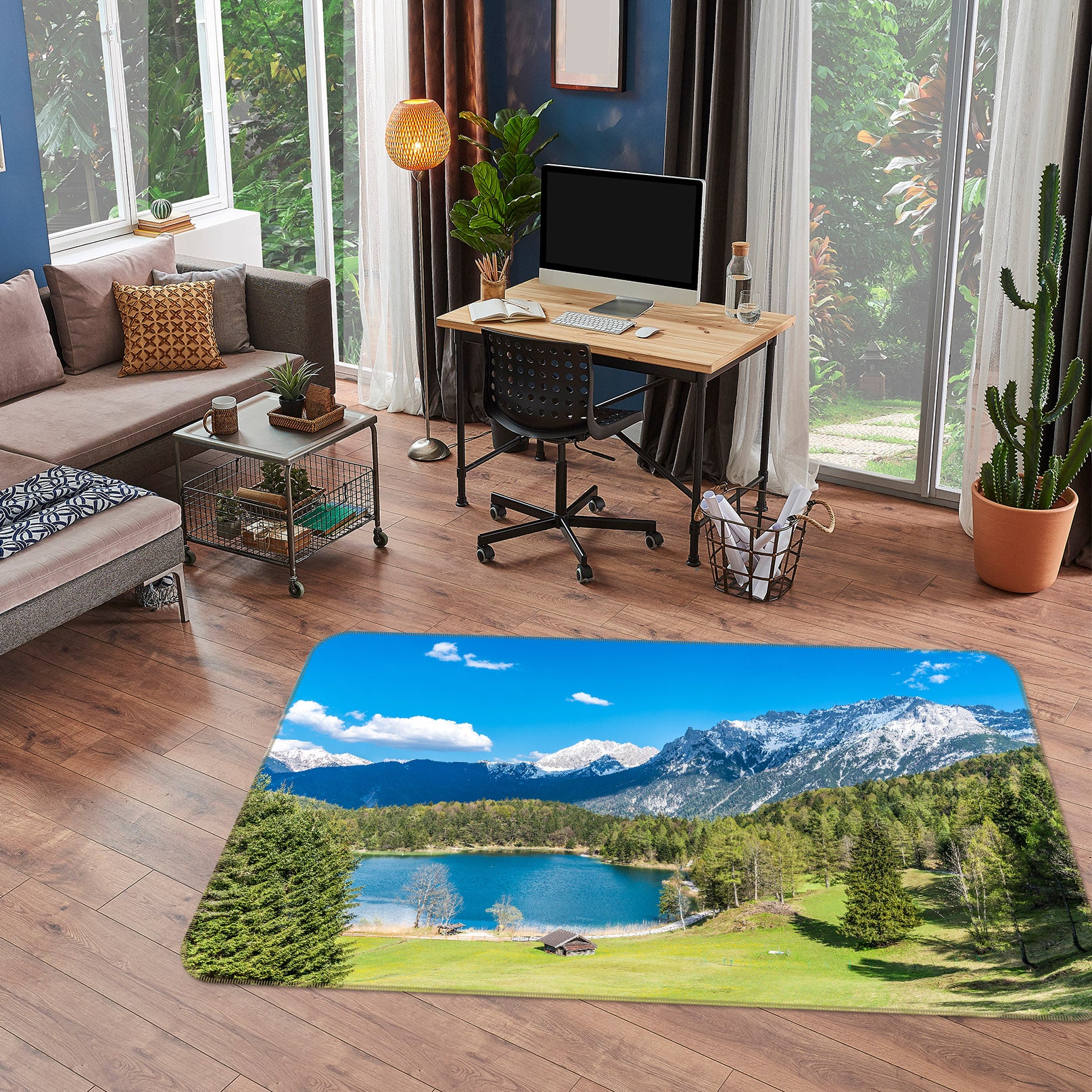 3D Lake Snow Mountain 30126 Non Slip Rug Mat