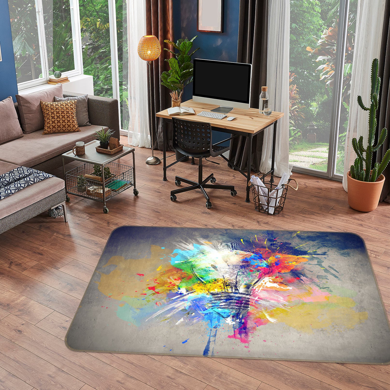 3D Color Bulb 77096 Non Slip Rug Mat
