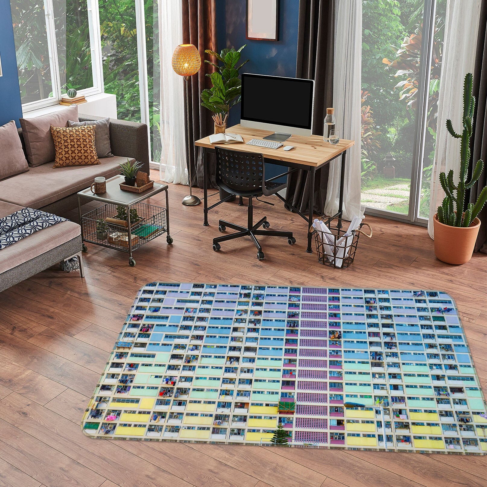 3D Multicolored Glass 1104 Marco Carmassi Rug Non Slip Rug Mat Mat AJ Creativity Home