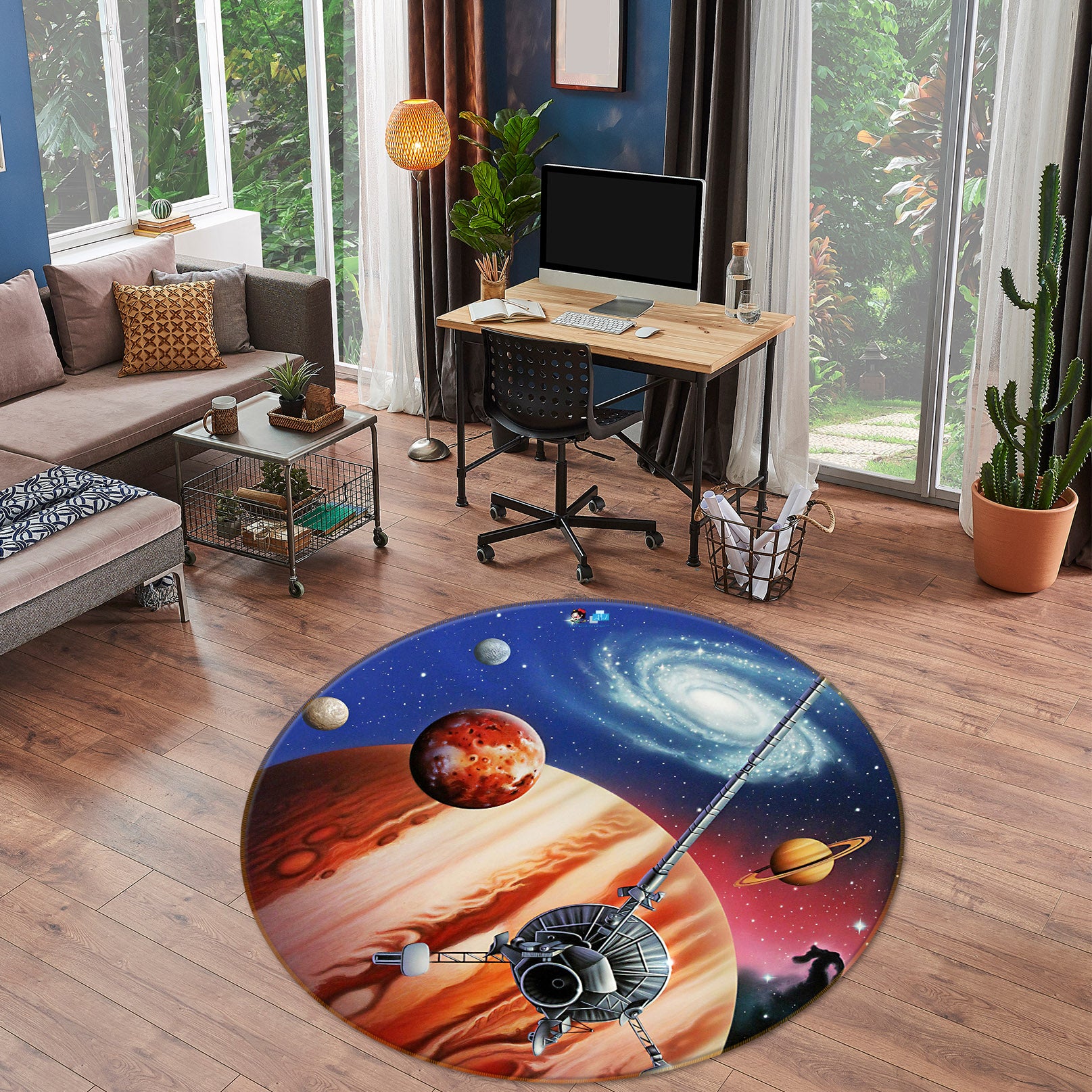 3D Planet 85119 Jerry LoFaro Rug Round Non Slip Rug Mat
