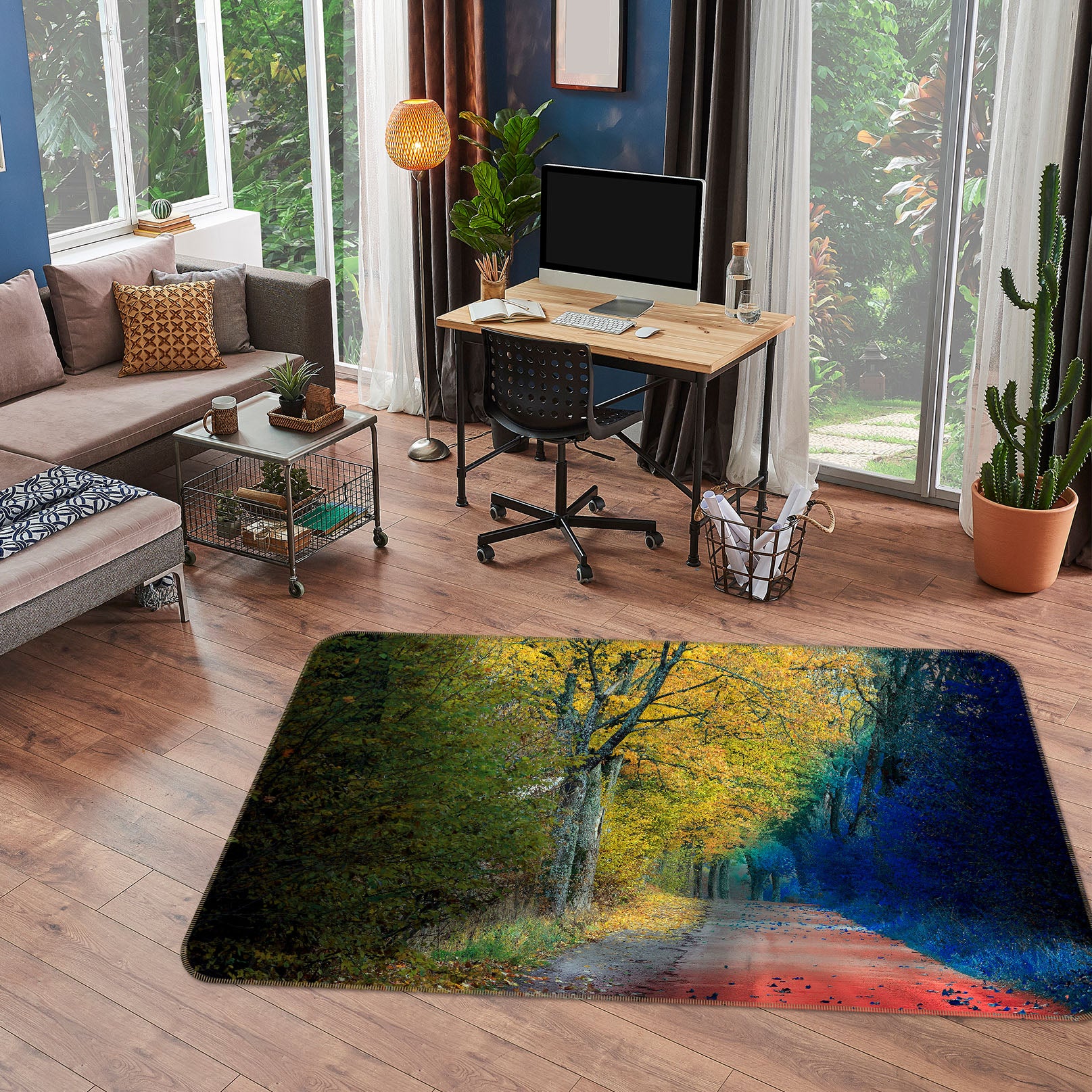 3D Trees Street 35093 Non Slip Rug Mat
