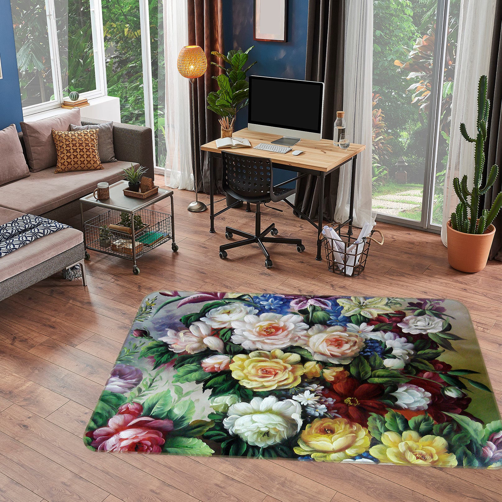 3D Flowers 75193 Non Slip Rug Mat