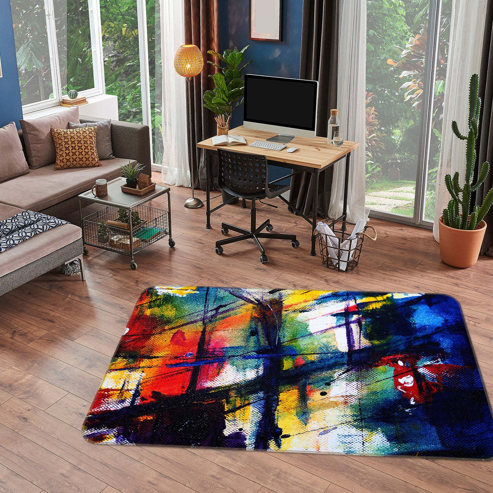 3D Color Pigment 65126 Non Slip Rug Mat