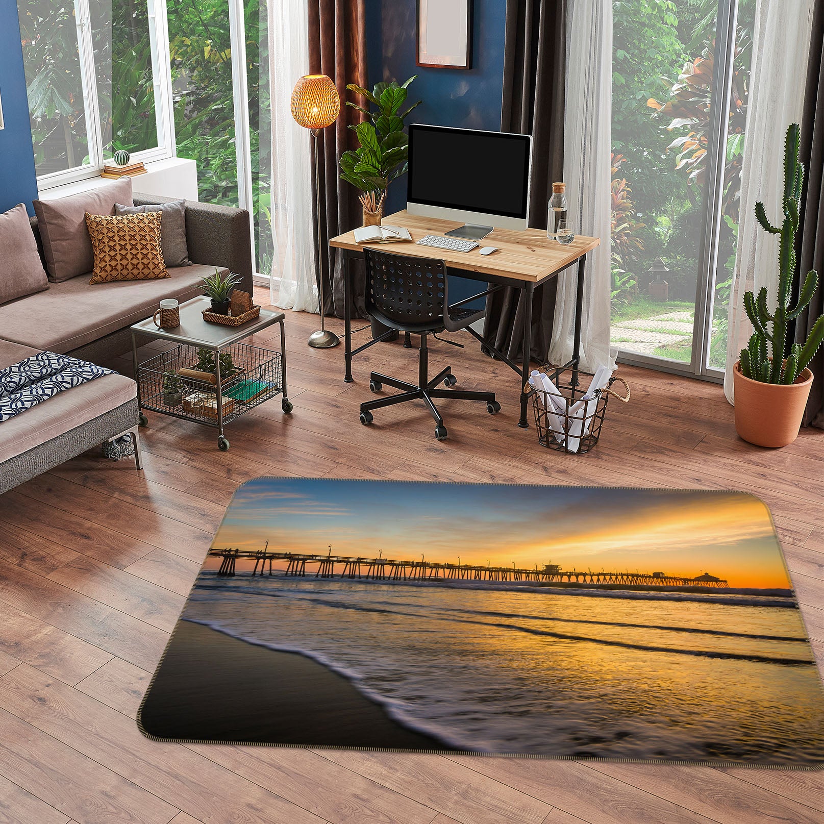 3D Sea Tide 34141 Non Slip Rug Mat