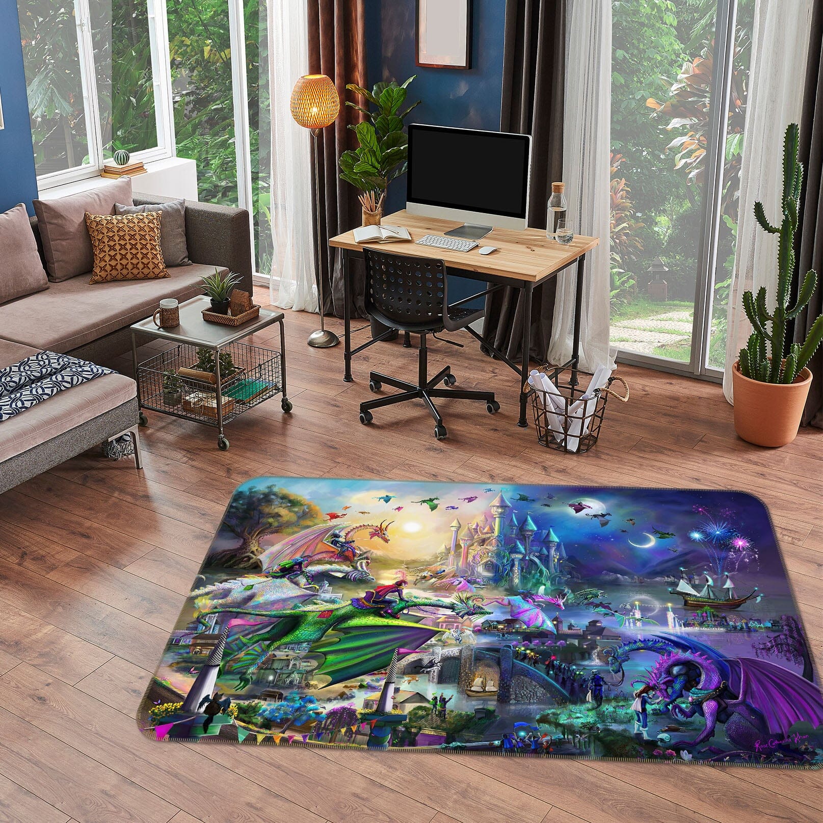 3D Dream World 3006 Rose Catherine Khan Rug Non Slip Rug Mat Mat AJ Creativity Home