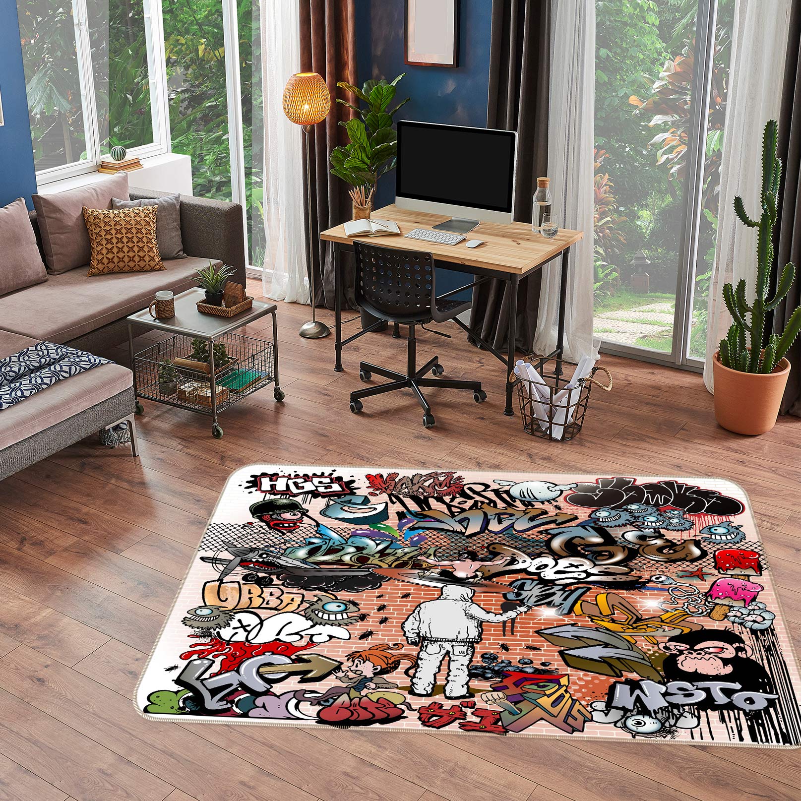 3D Doodle Pattern 30091 Non Slip Rug Mat