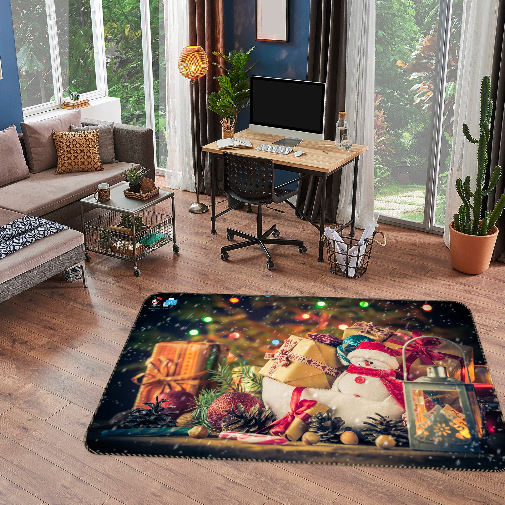 3D Snowman Doll 54228 Christmas Non Slip Rug Mat Xmas