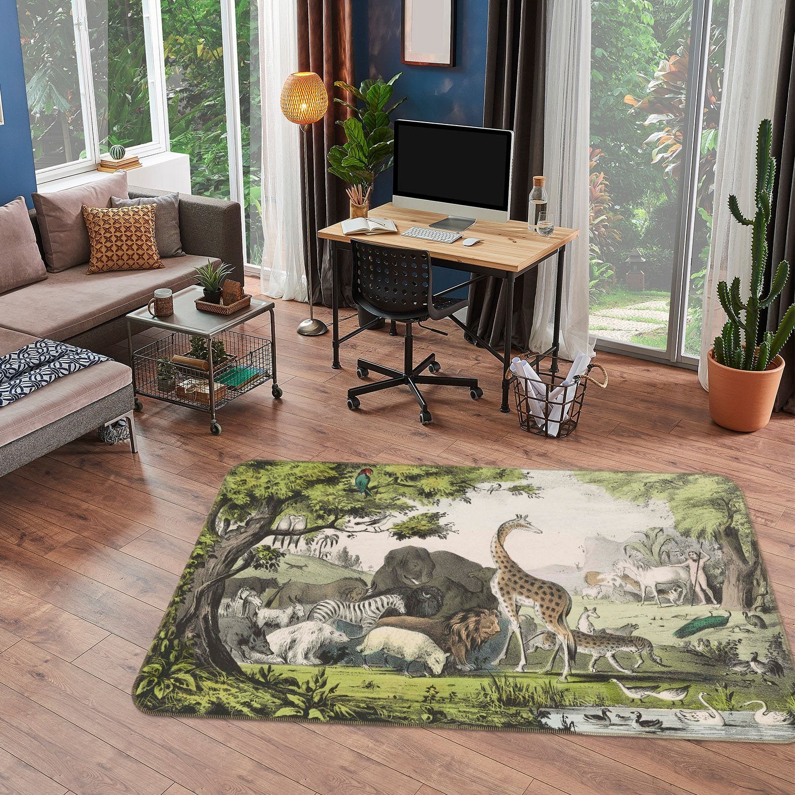 3D Animal World 1001 Andrea haase Rug Non Slip Rug Mat Mat AJ Creativity Home