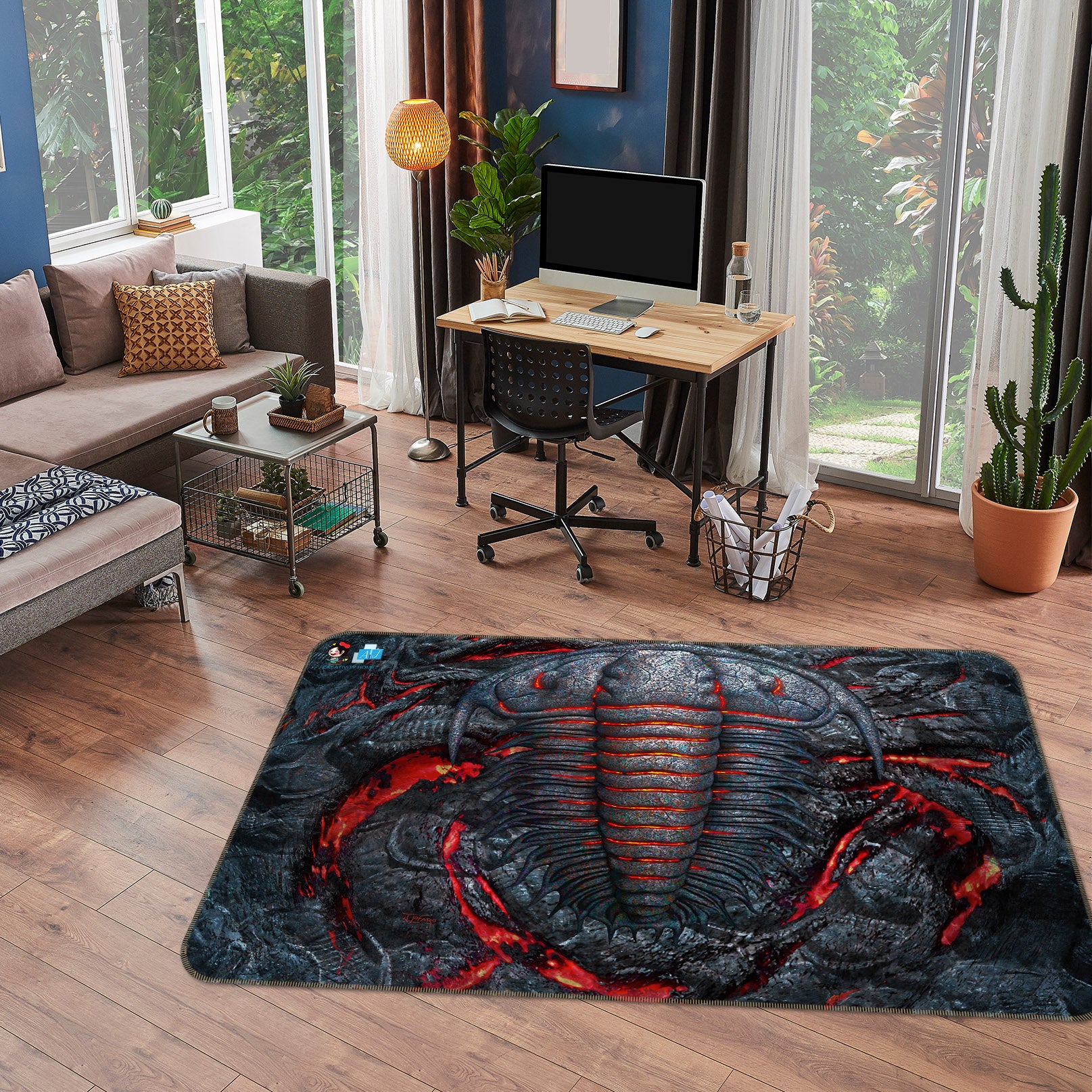 3D Permian Heat 85076 Jerry LoFaro Rug Non Slip Rug Mat