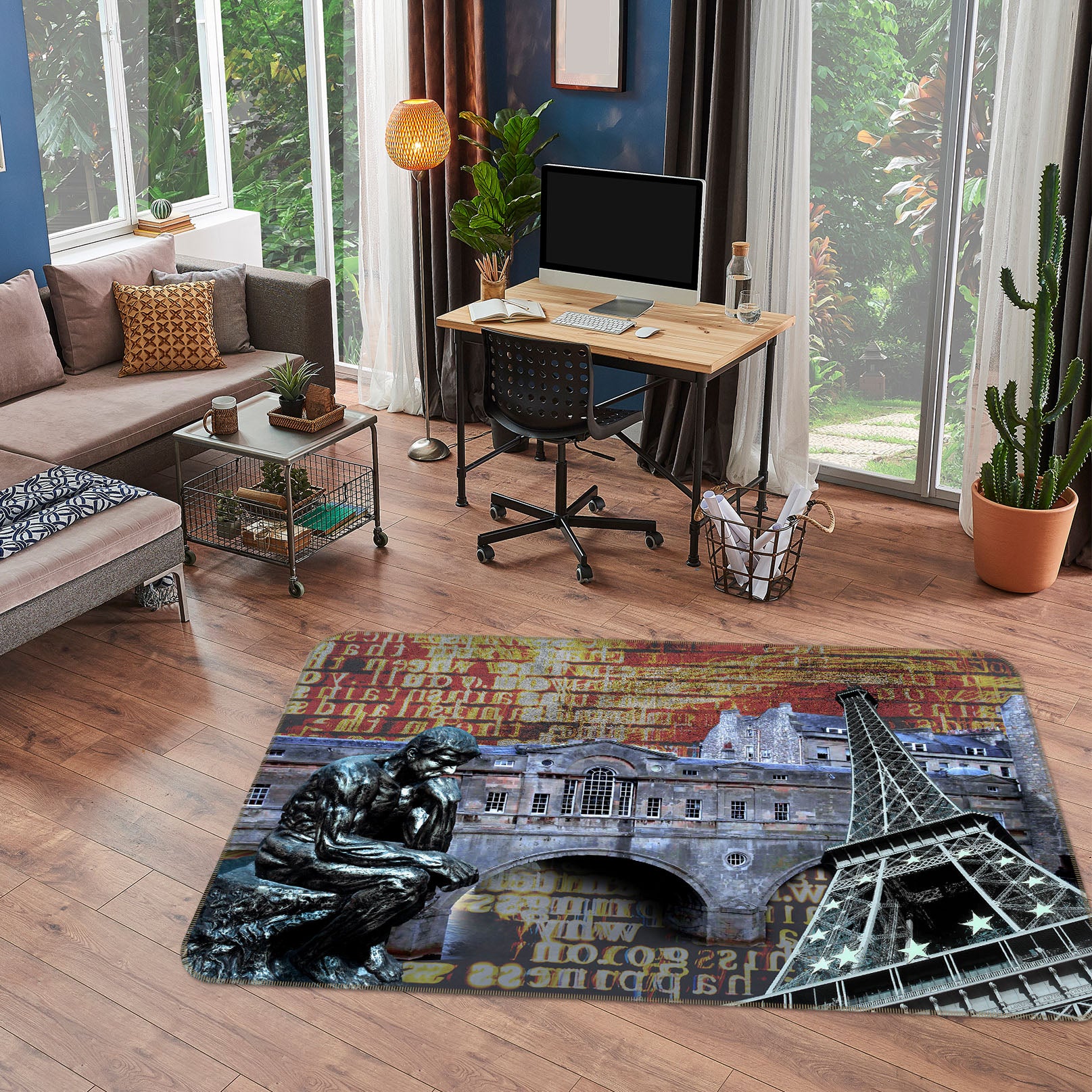 3D Iron Tower Statue 32004 Non Slip Rug Mat