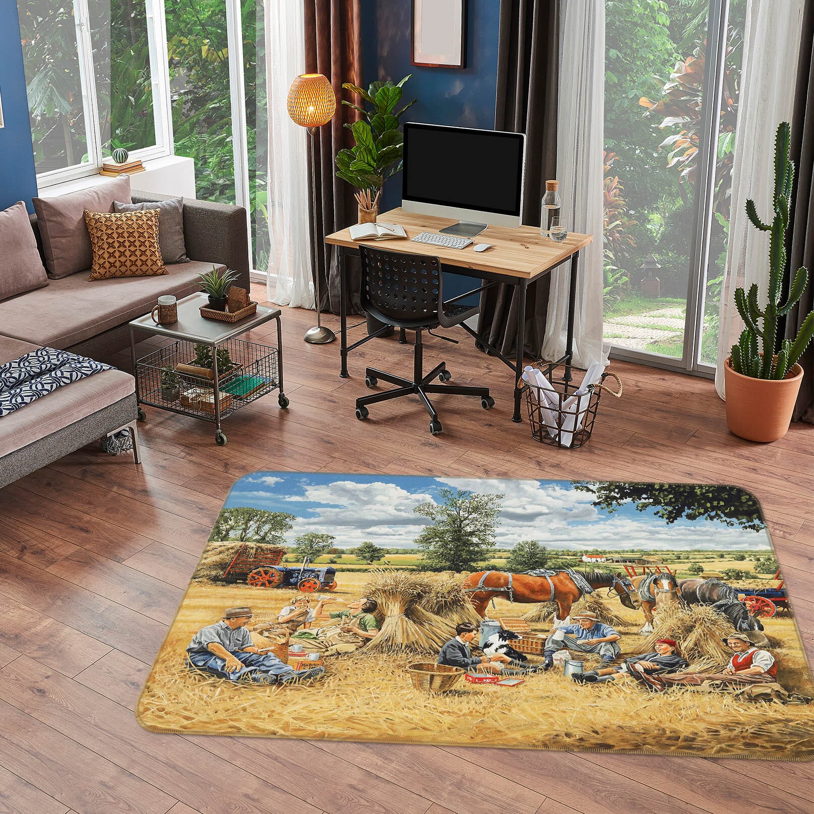 3D Harvest Lunch 1078 Trevor Mitchell Rug Non Slip Rug Mat Mat AJ Creativity Home