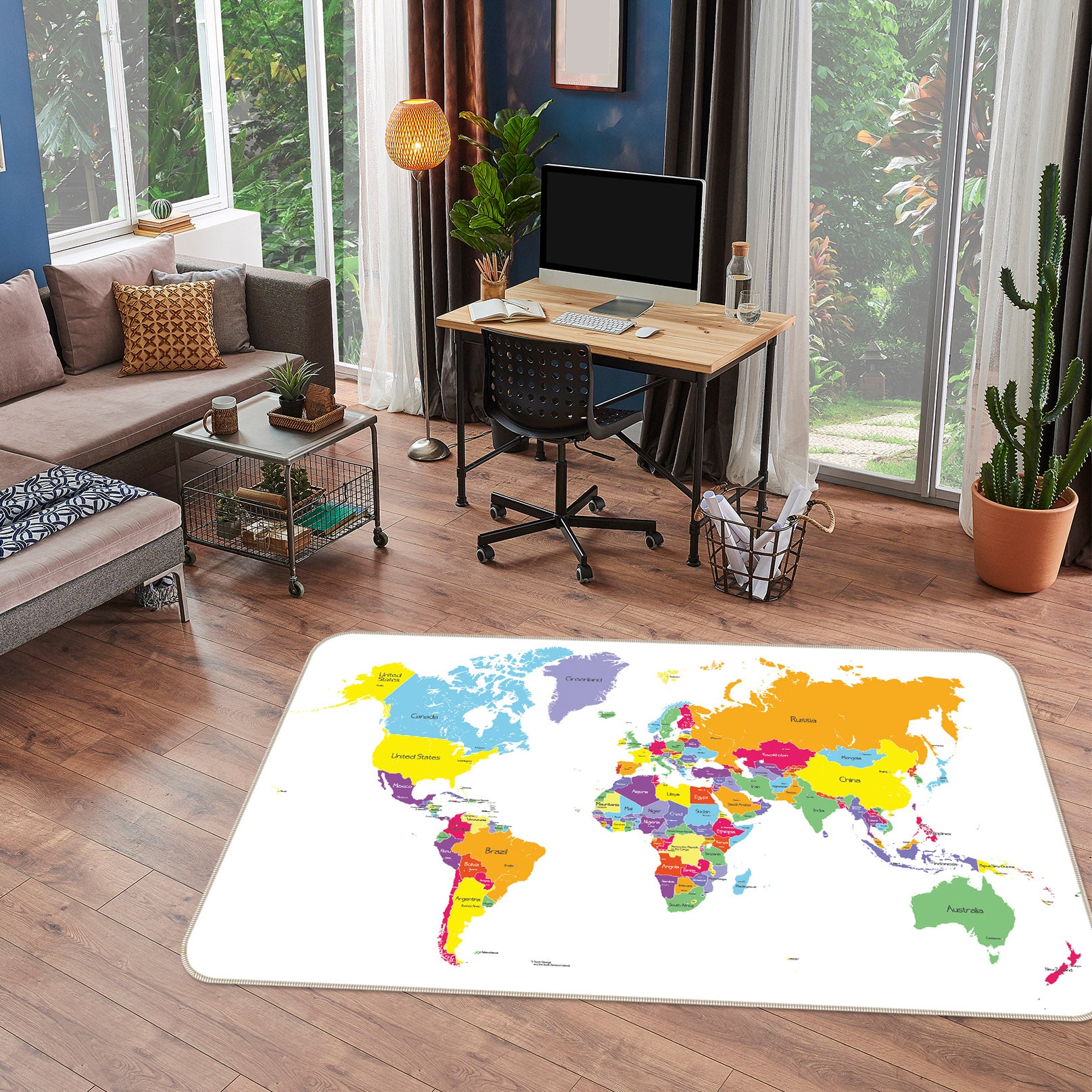 3D Map Pattern 35075 Non Slip Rug Mat