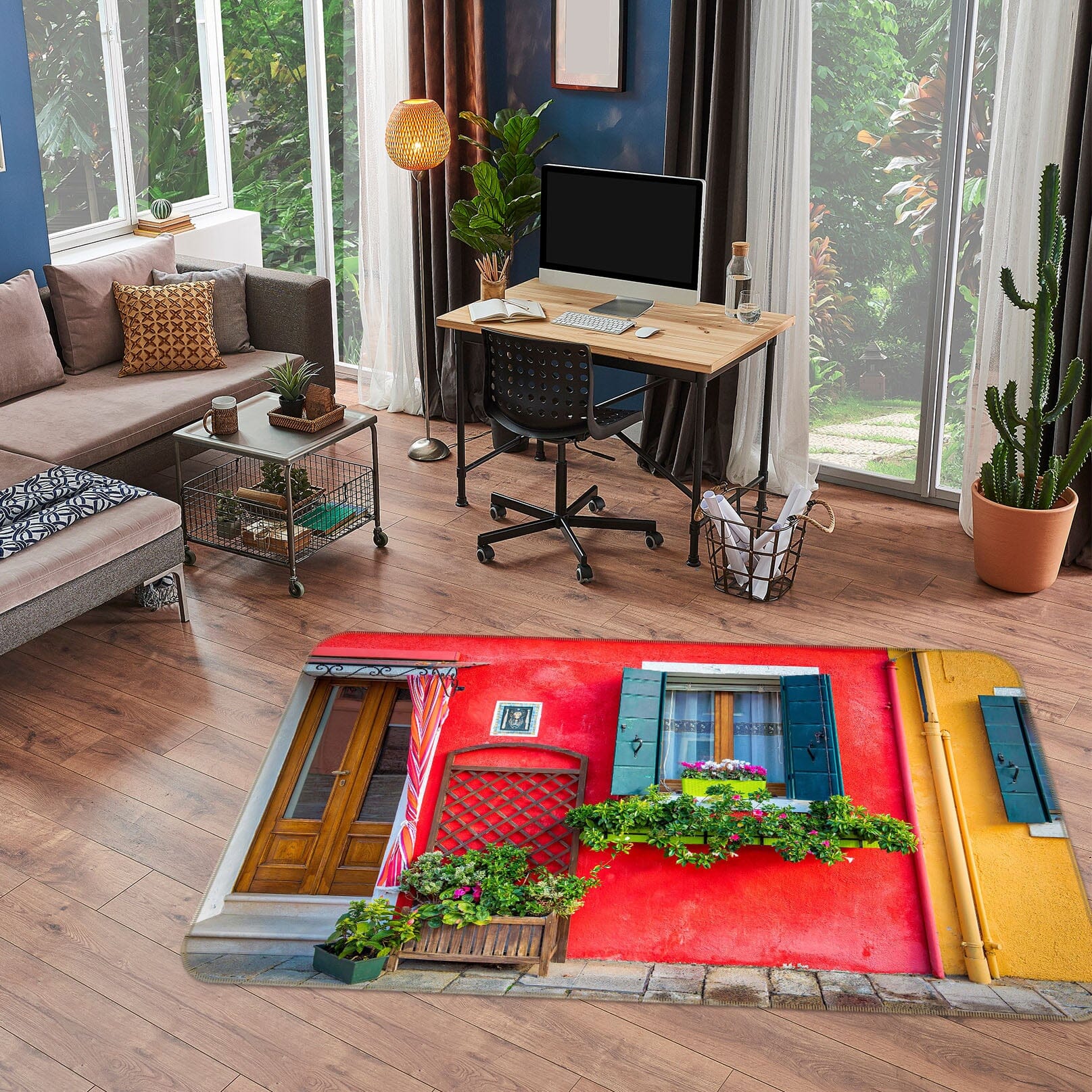 3D Red Wall 1189 Marco Carmassi Rug Non Slip Rug Mat Mat AJ Creativity Home