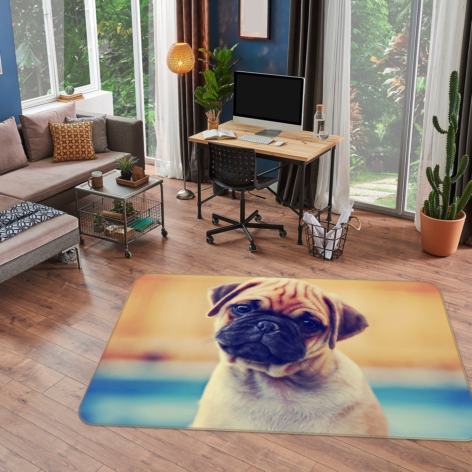 3D Pug Dog 37061 Non Slip Rug Mat