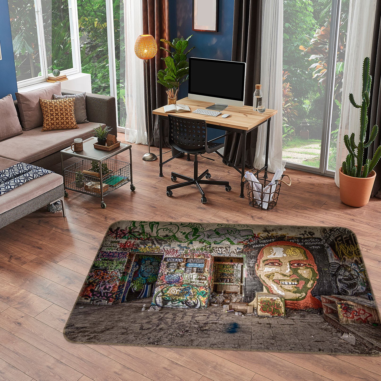 3D Wall Graffiti 65155 Non Slip Rug Mat