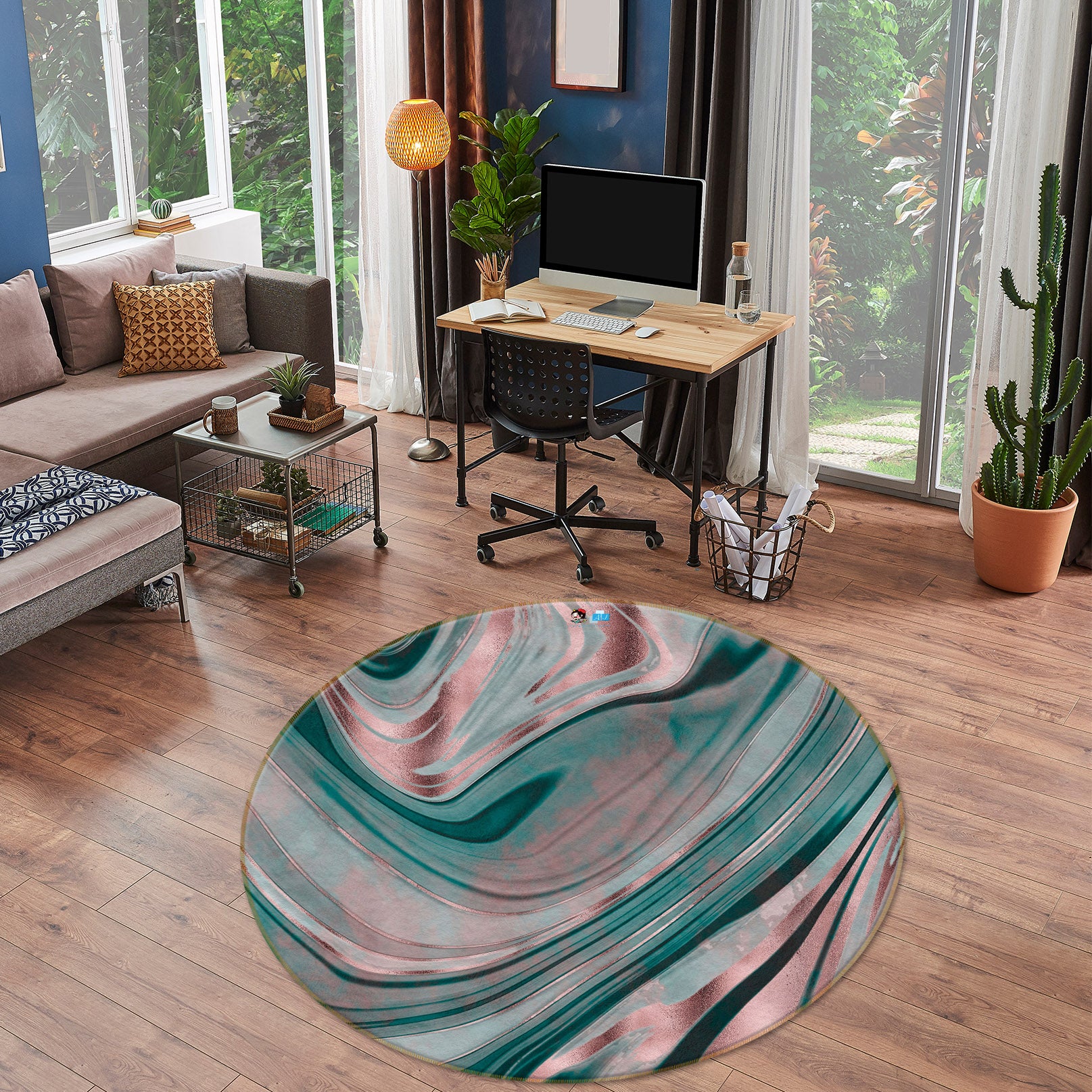 3D Texture Pattern 83062 Andrea haase Rug Round Non Slip Rug Mat