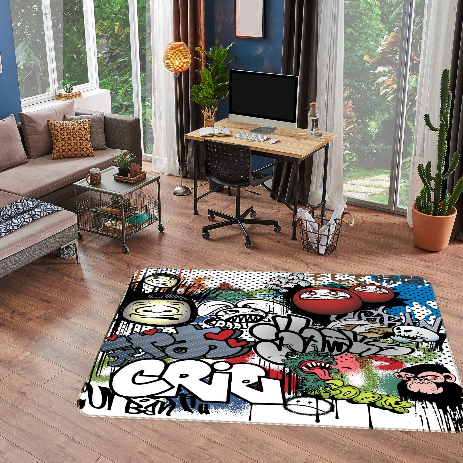 3D Graffiti Letters 30092 Non Slip Rug Mat