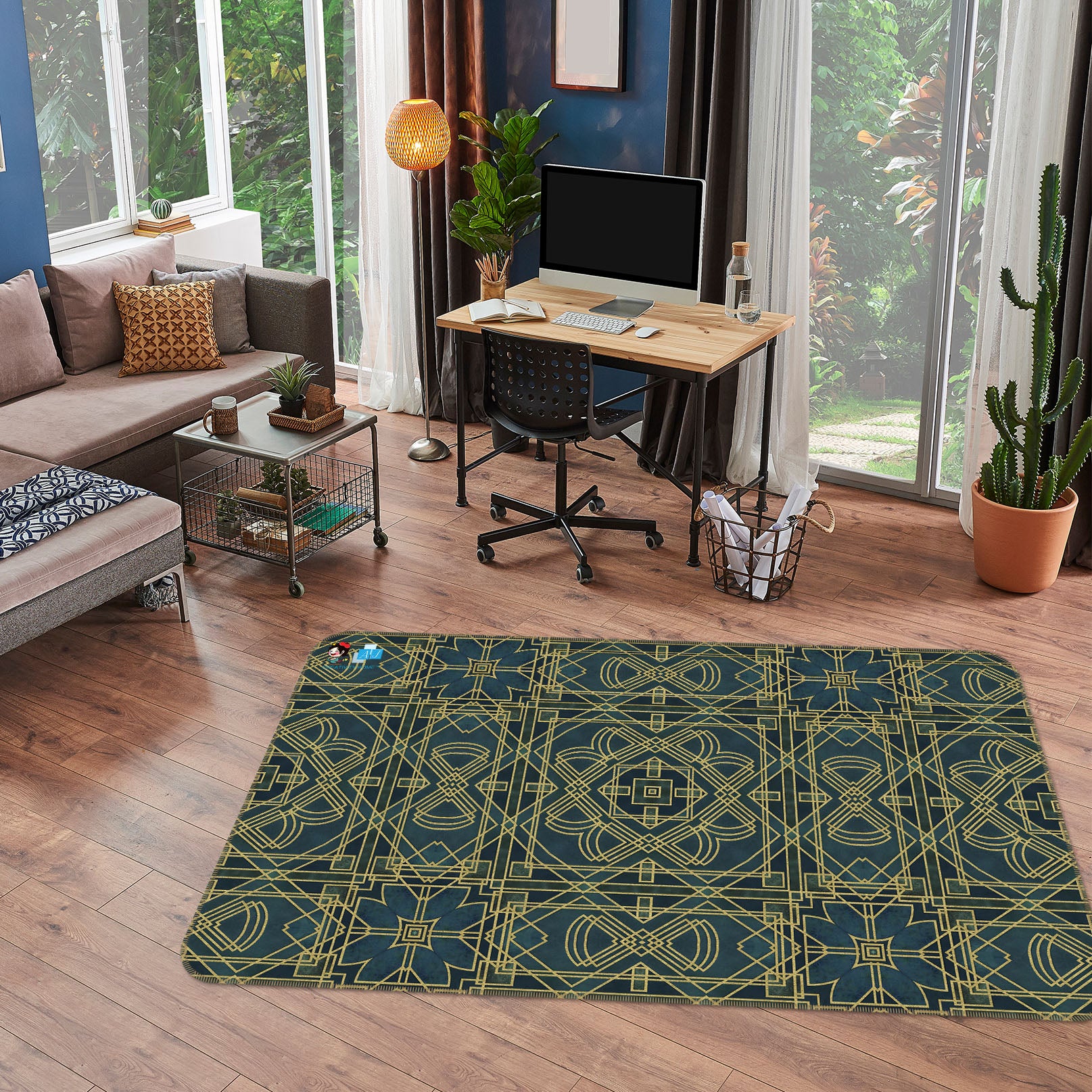 3D Pattern Lines 83003 Andrea haase Rug Non Slip Rug Mat