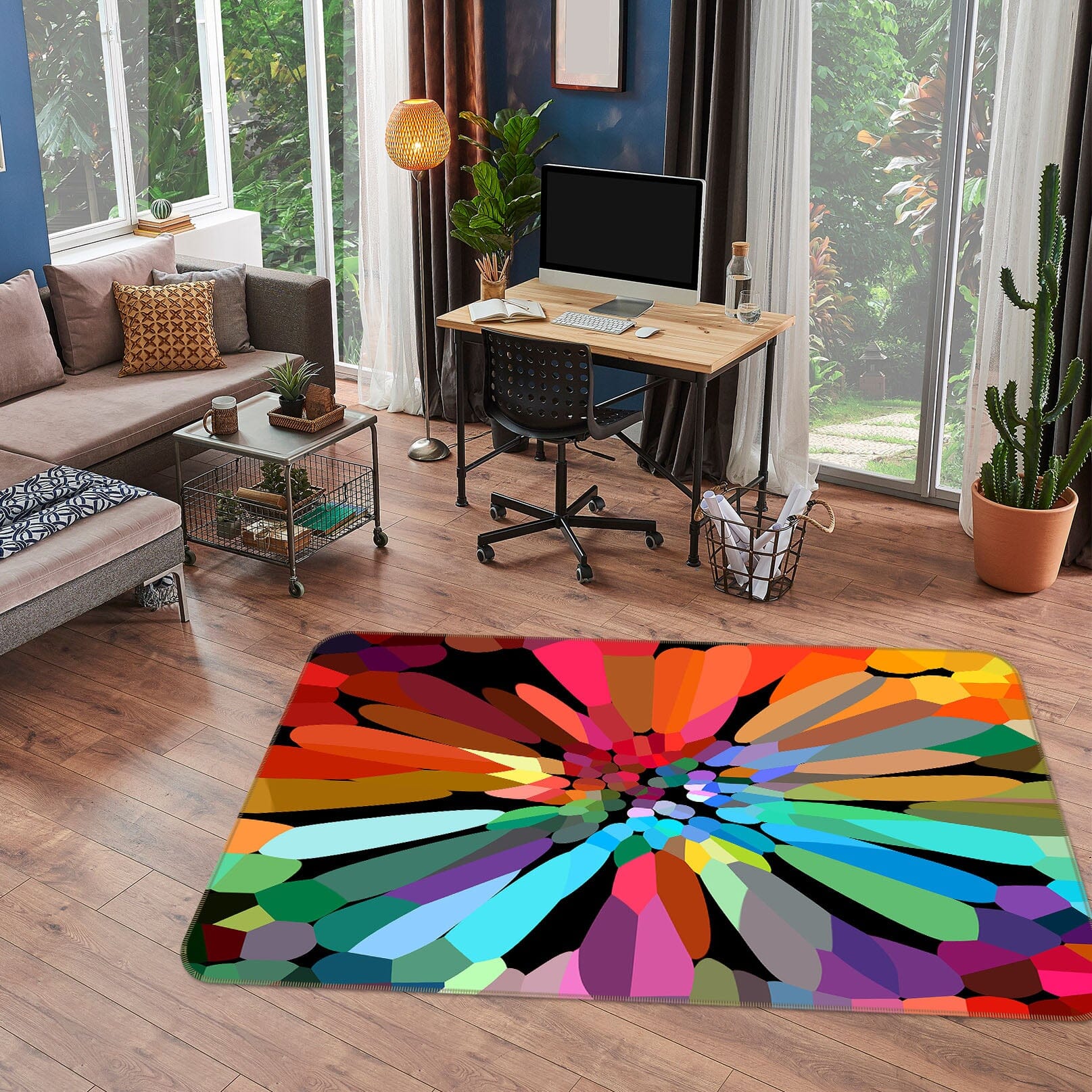 3D Colored Petals 1002 Shandra Smith Rug Non Slip Rug Mat Mat AJ Creativity Home