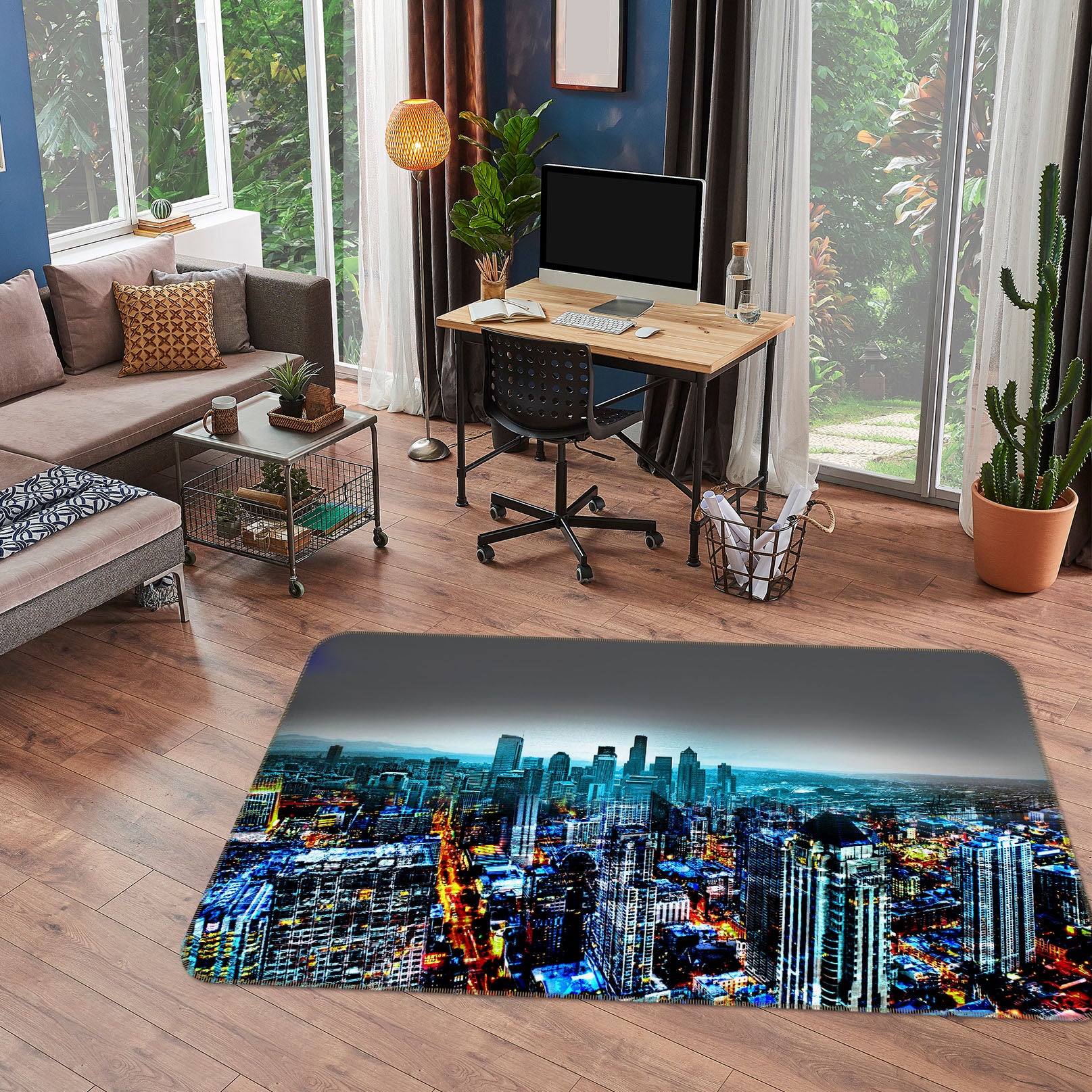 3D High-Rise Building 32022 Non Slip Rug Mat