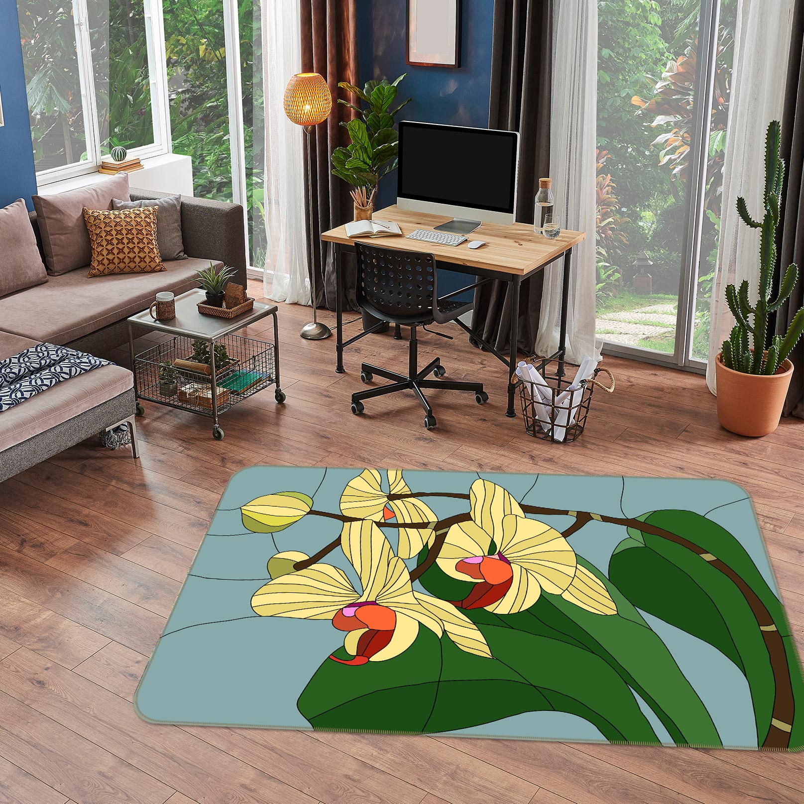 3D Flowers 33005 Non Slip Rug Mat