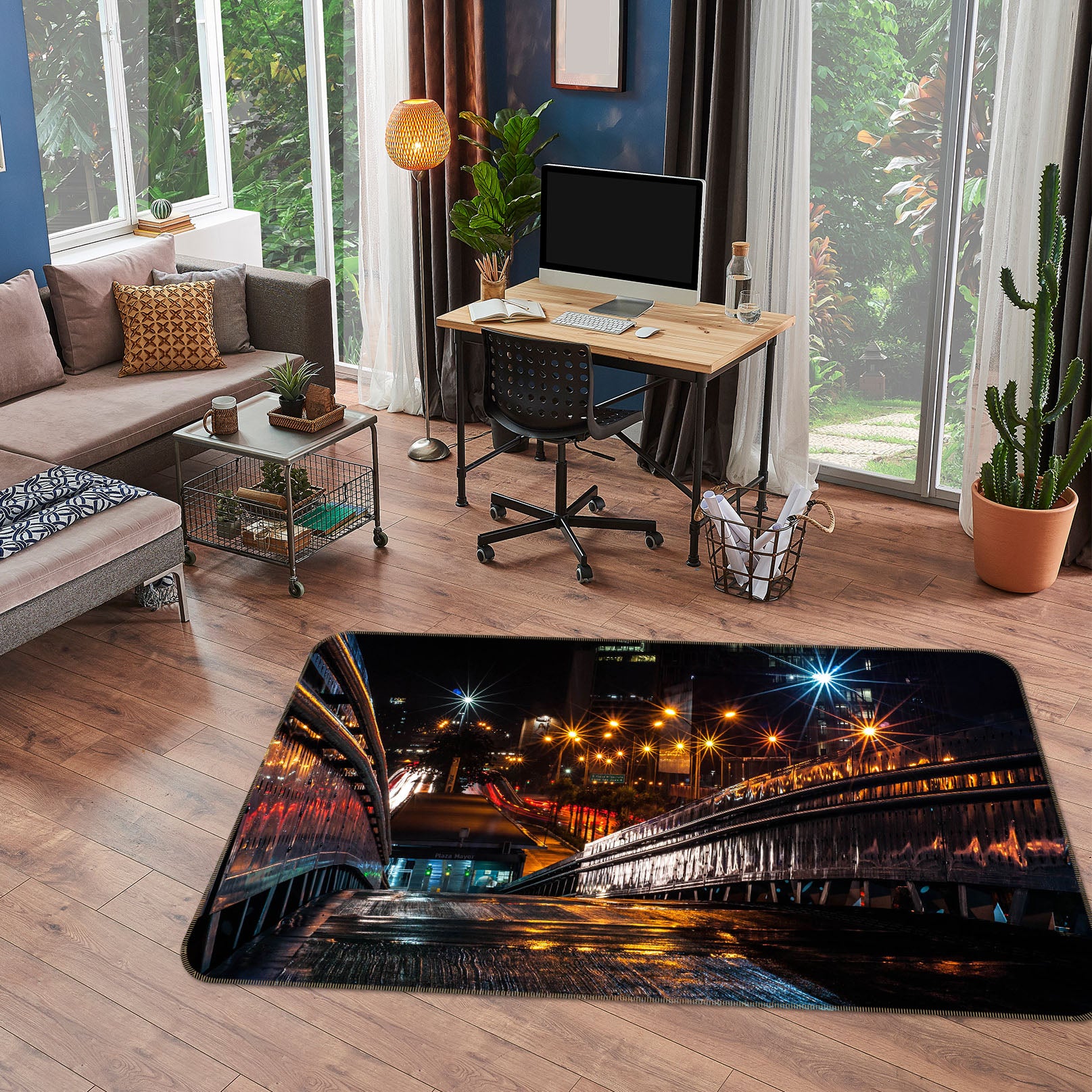3D Highway Lights 35127 Non Slip Rug Mat