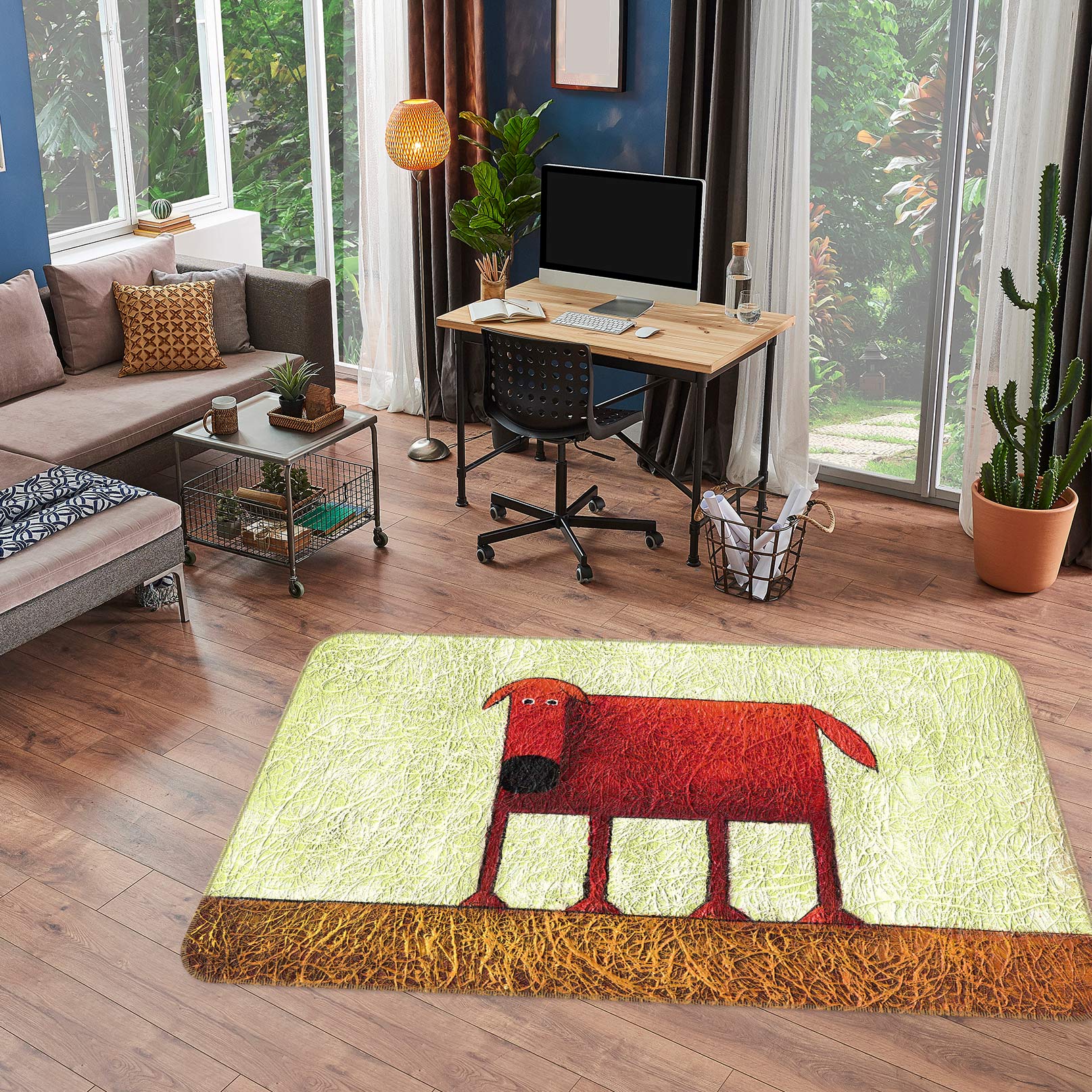 3D Red Dog 76011 Non Slip Rug Mat
