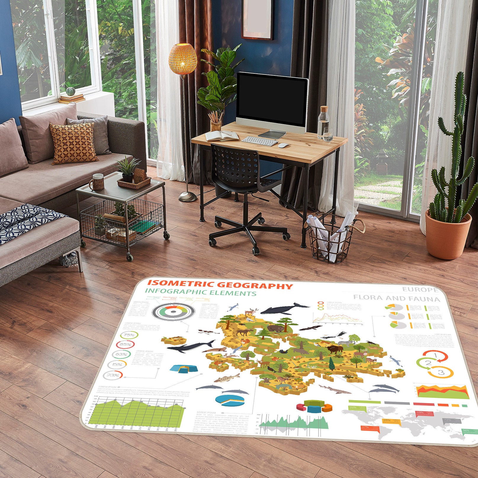 3D Map 77163 Non Slip Rug Mat