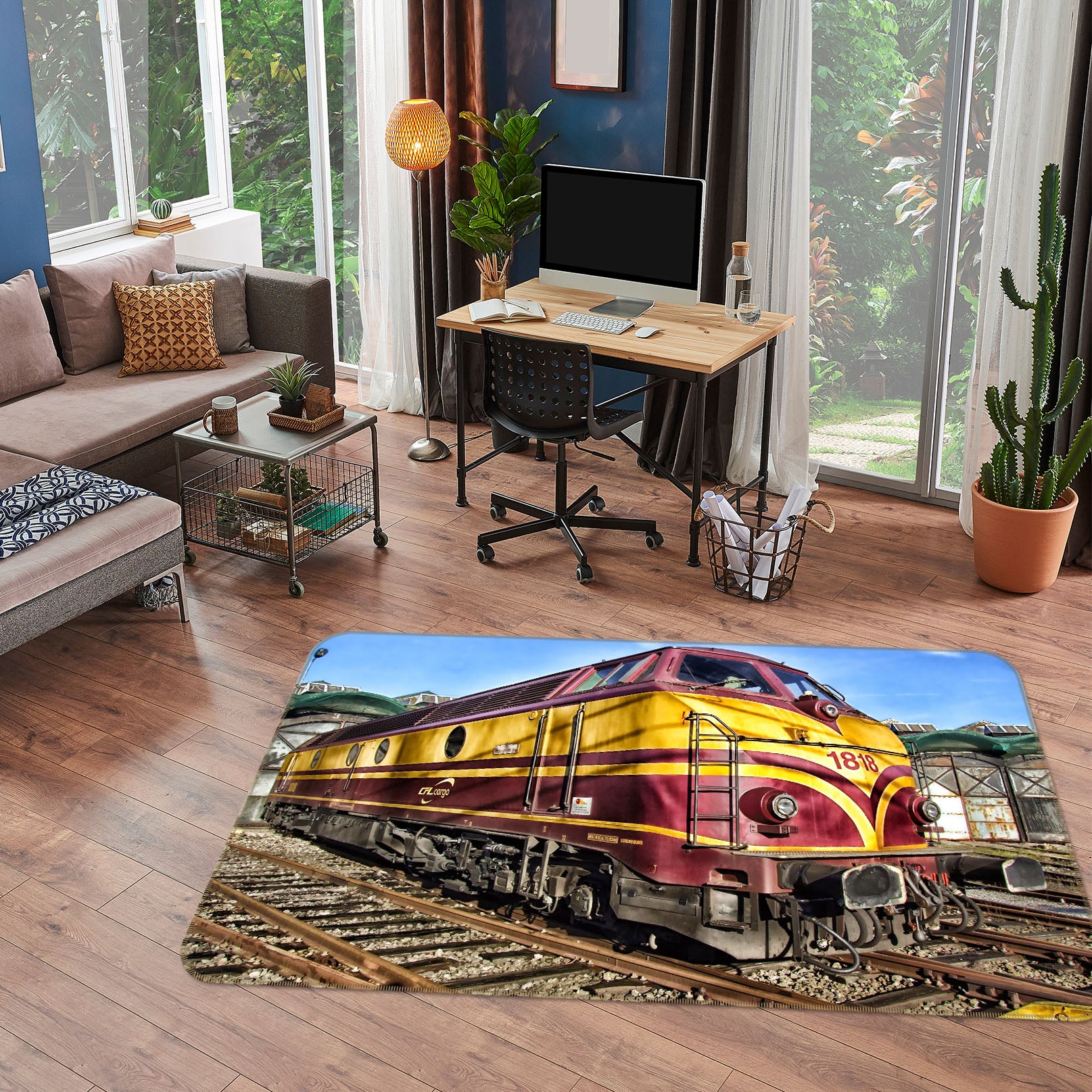 3D Rail Train 39003 Vehicle Non Slip Rug Mat