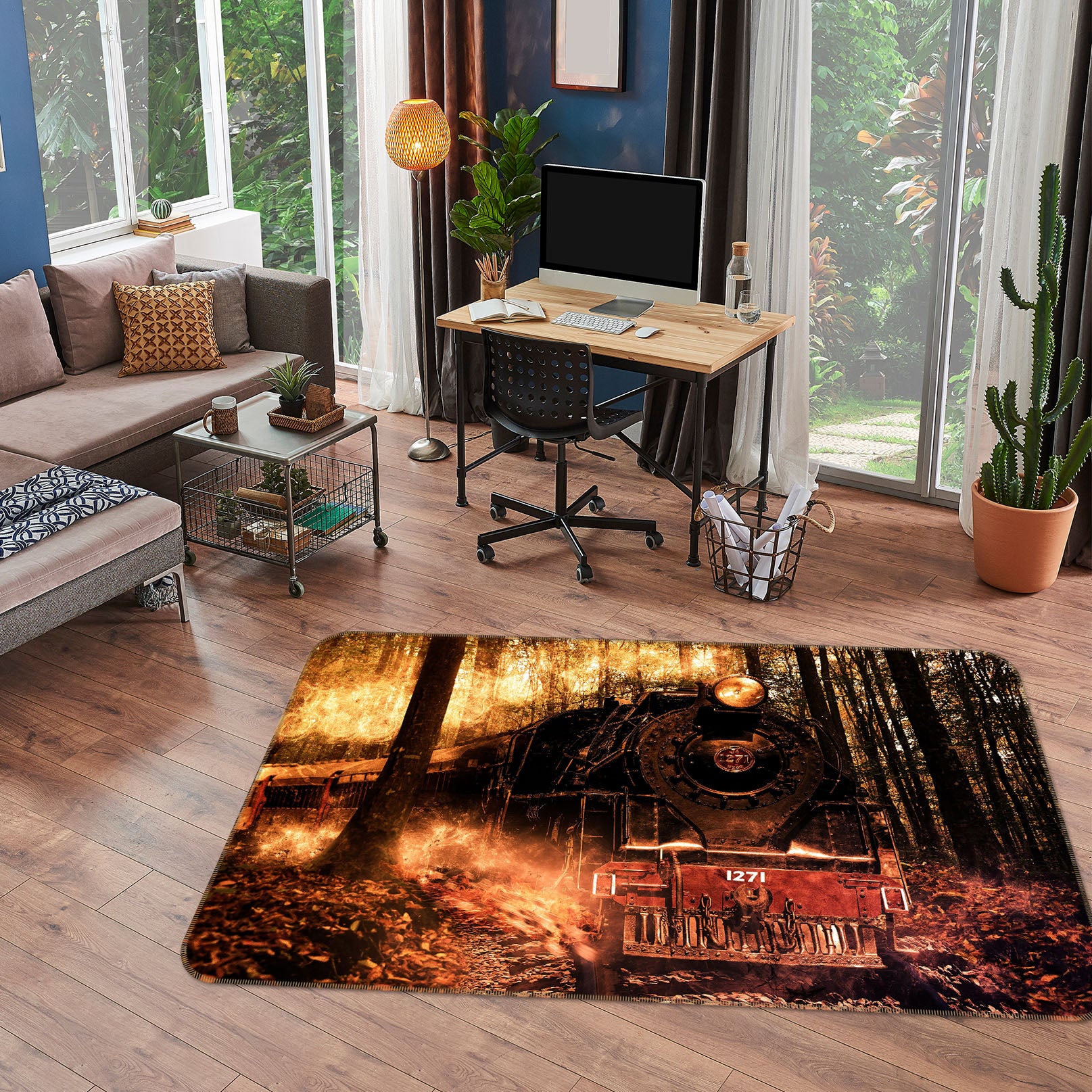 3D Train Woods 42079 Vehicle Non Slip Rug Mat