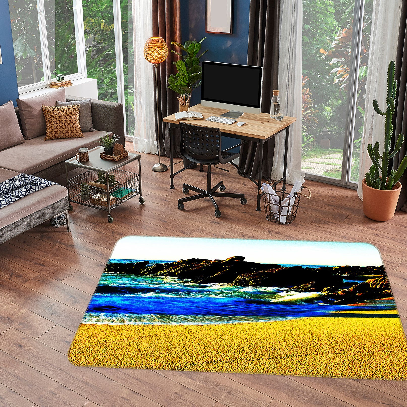 3D Seaside Stones 75149 Non Slip Rug Mat