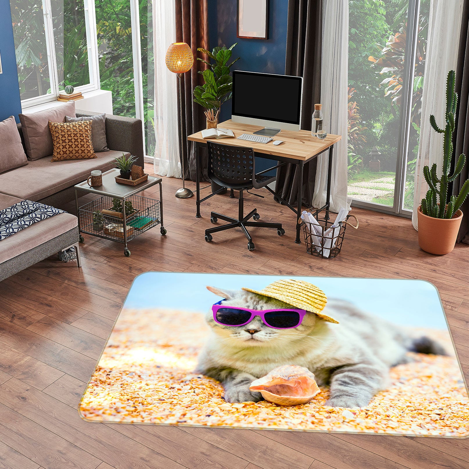3D Beach Cat 37096 Non Slip Rug Mat