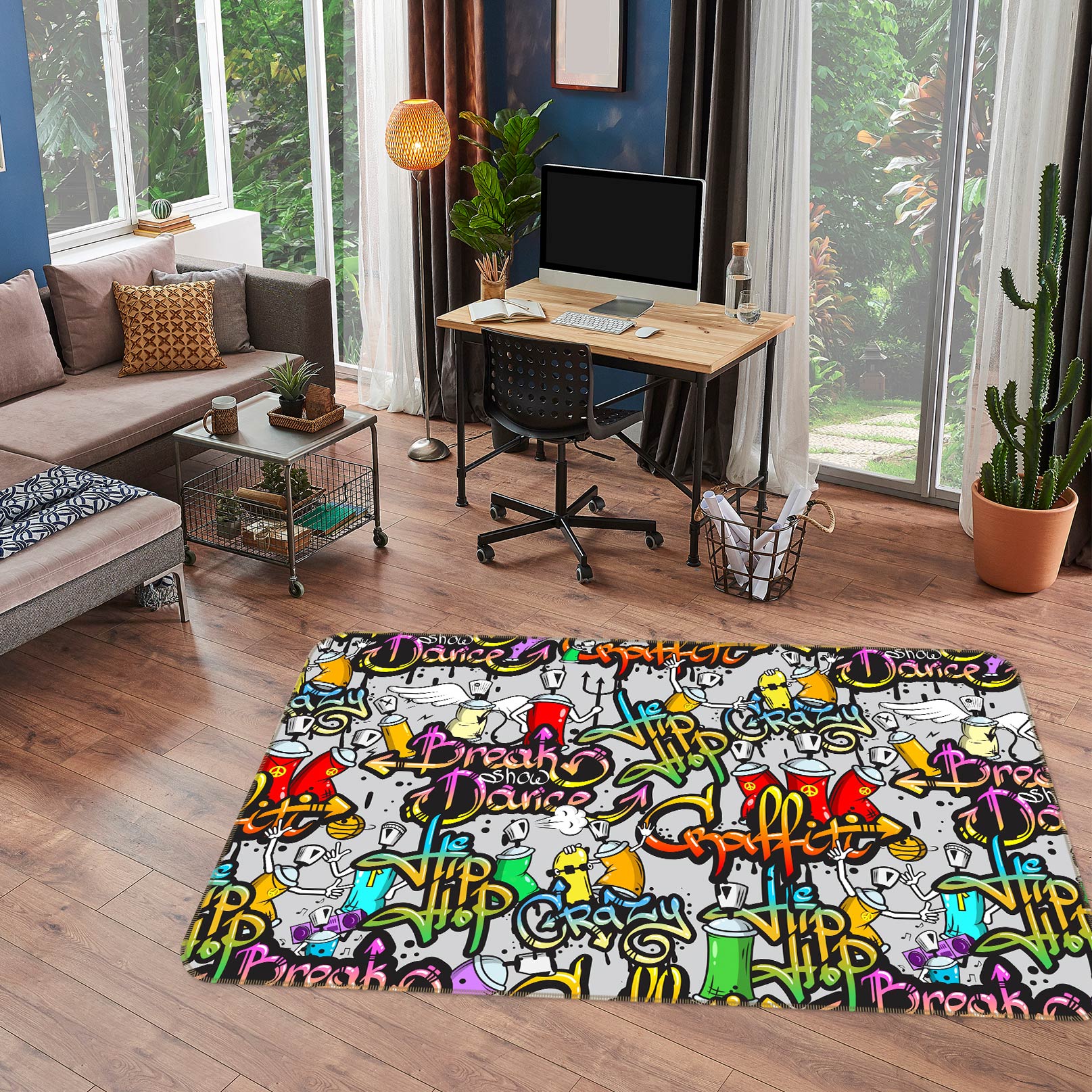 3D Graffiti Letters 30094 Non Slip Rug Mat