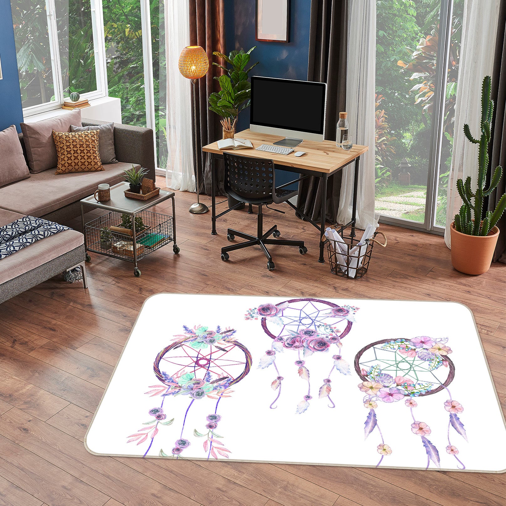 3D Three Dream Catchers 37049 Non Slip Rug Mat