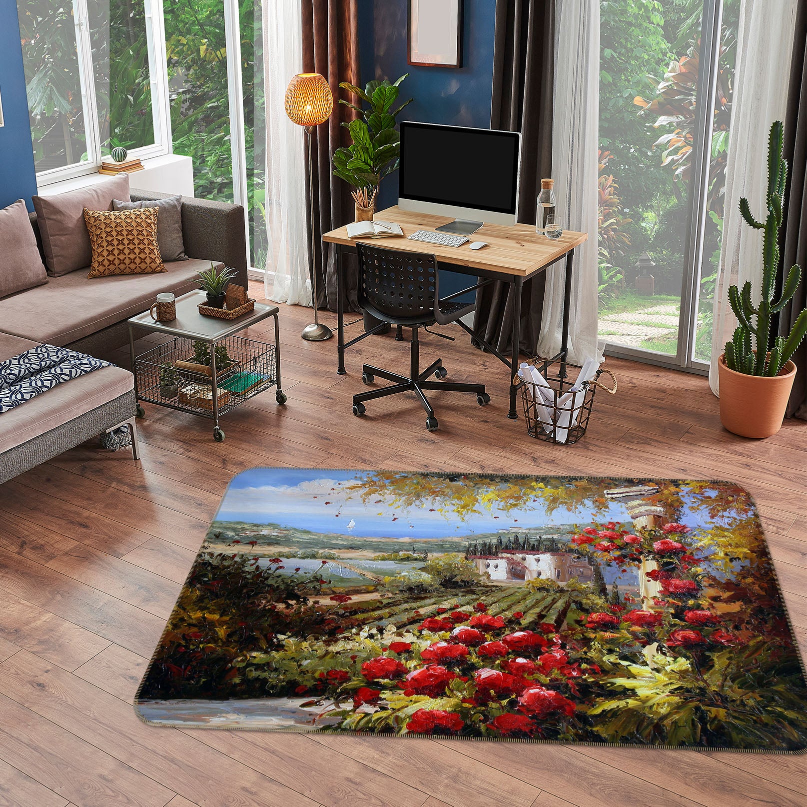 3D Flower Bush 33177 Non Slip Rug Mat