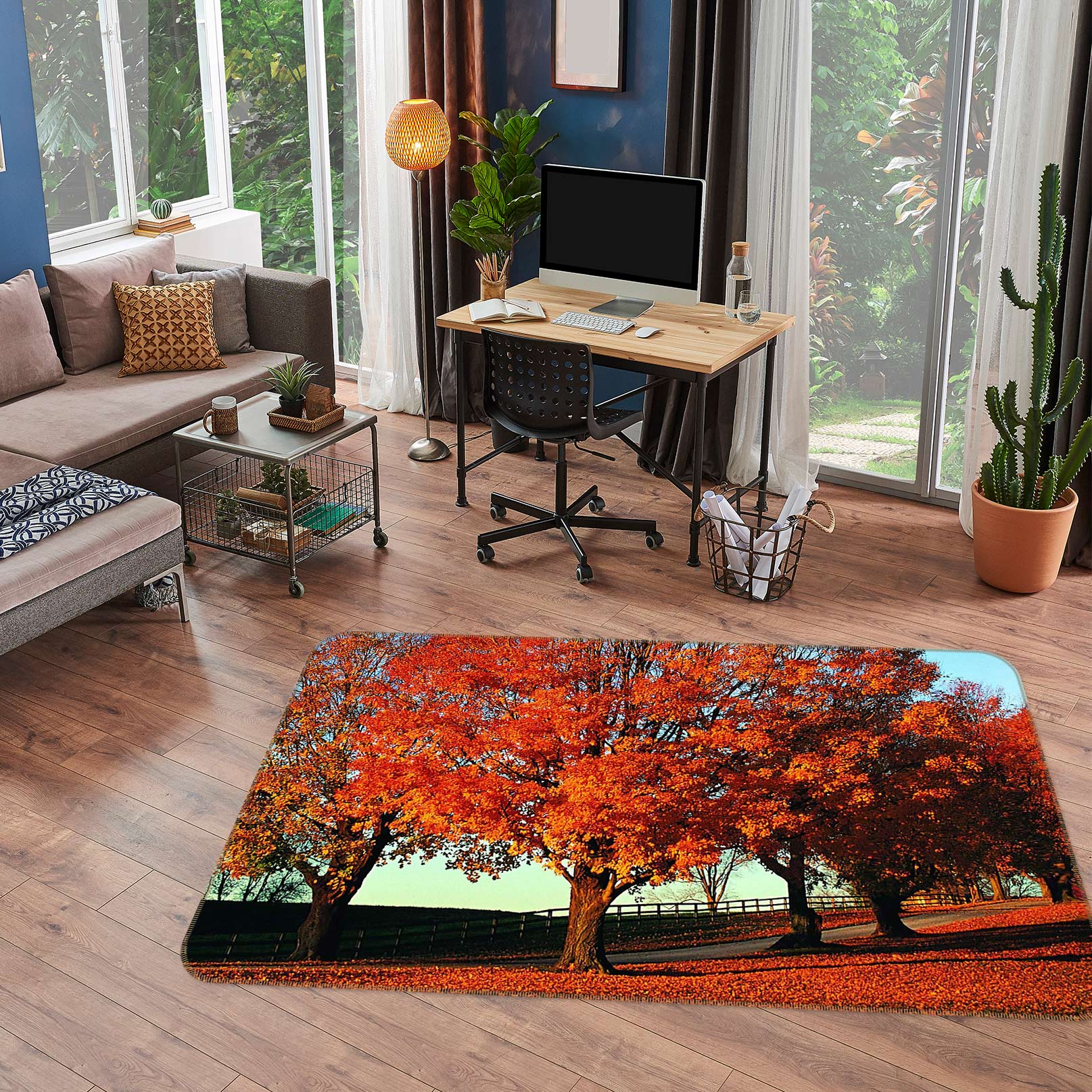 3D Red Woods 76022 Non Slip Rug Mat