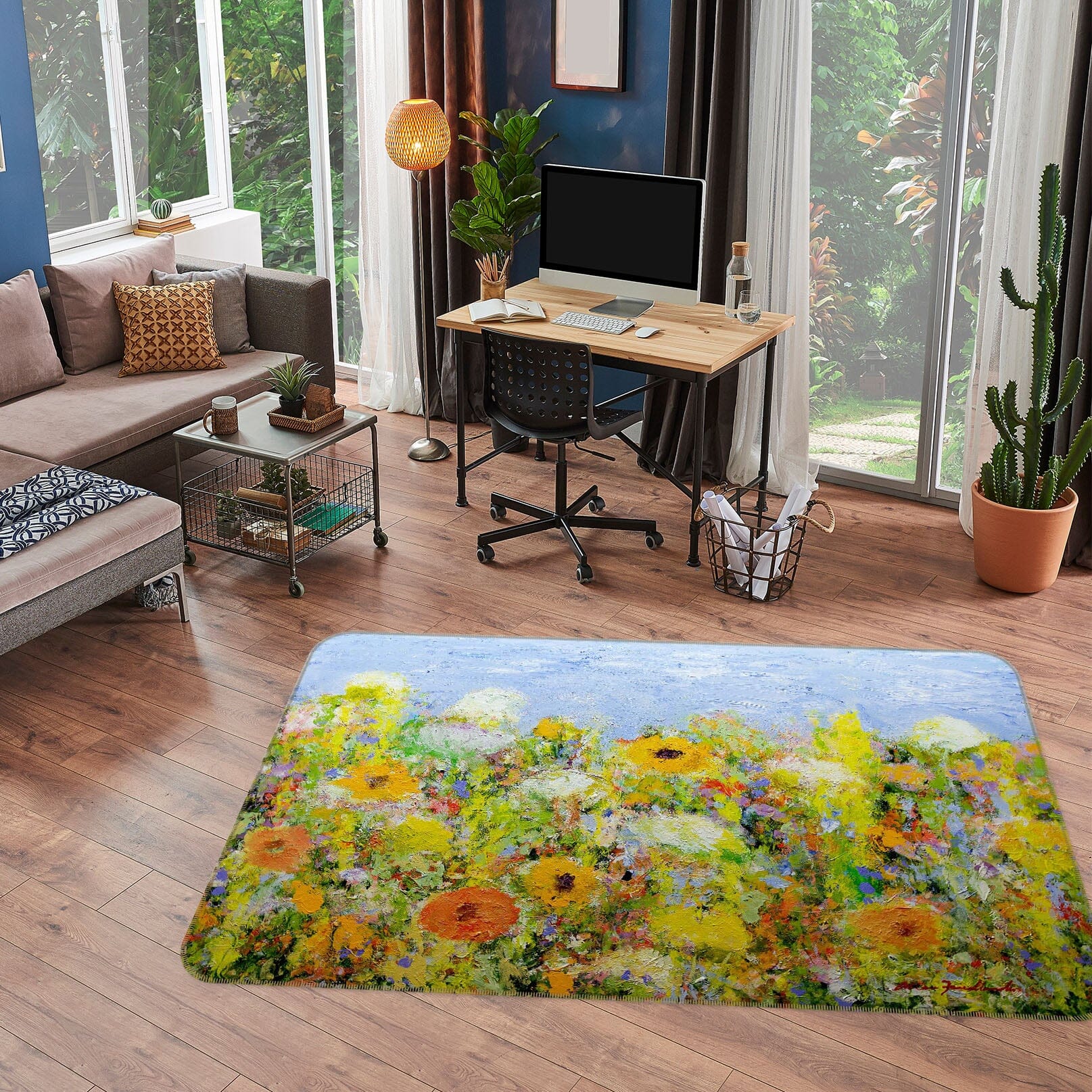 3D Summer Flowers 1115 Allan P. Friedlander Rug Non Slip Rug Mat Mat AJ Creativity Home
